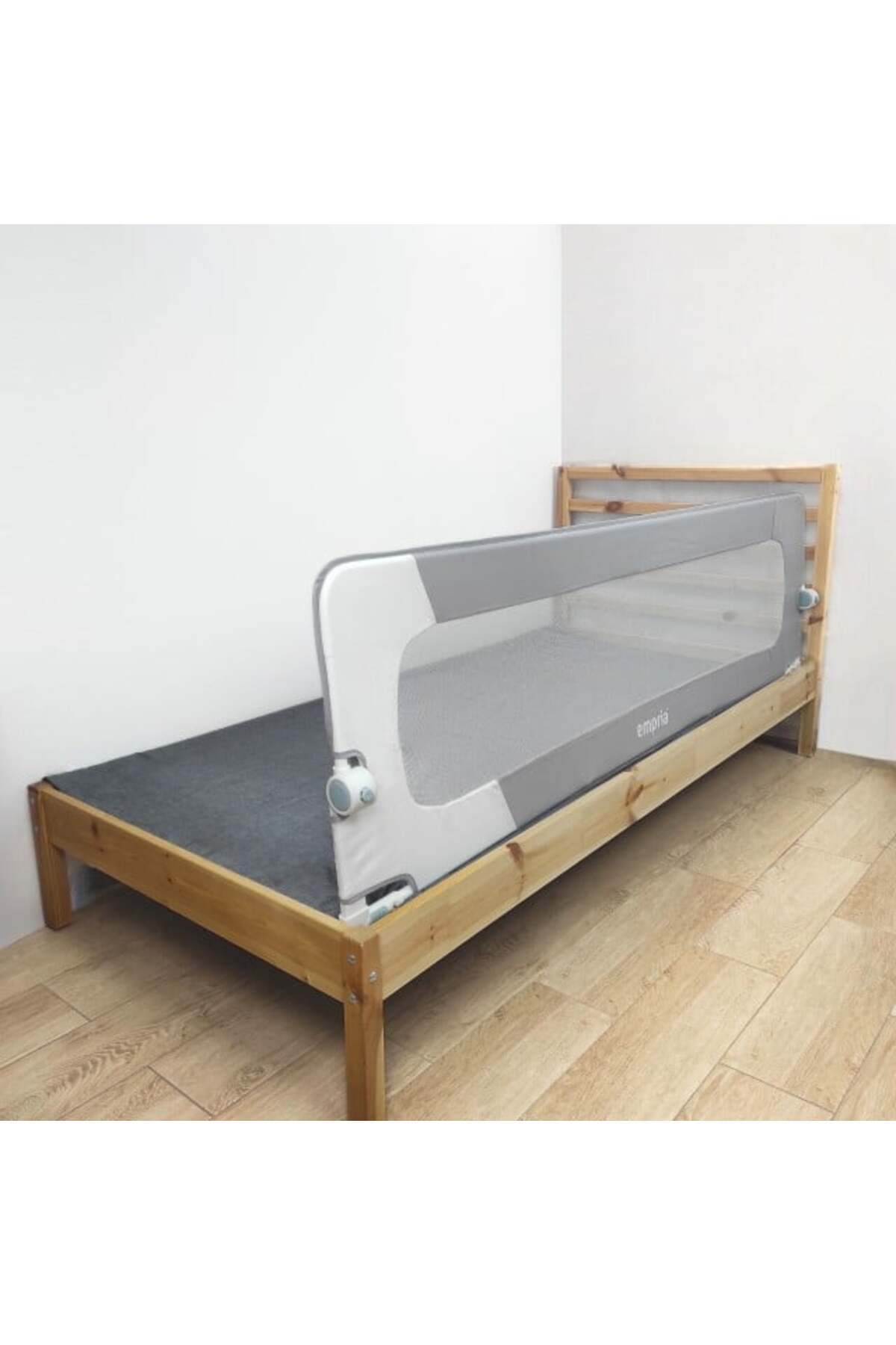 Empria-Bariera protectie pat copii, rabatabila, 160 cm, Alb/Gri, bariera pat bebe 5