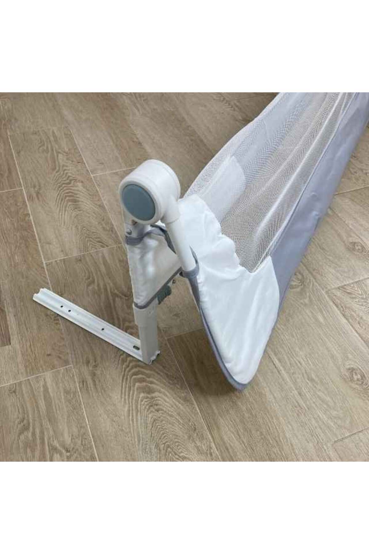 Empria-Bariera protectie pat copii, rabatabila, 160 cm, Alb/Gri, bariera pat bebe 20
