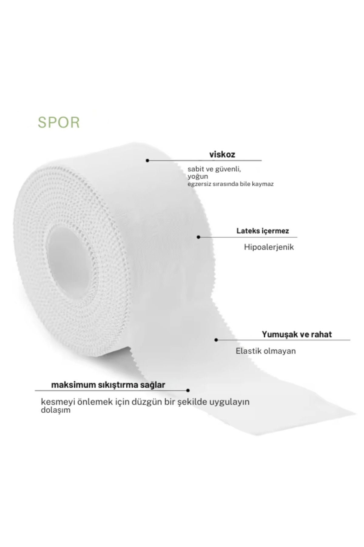 Octacare Rijit Fiksasyon Yapışkanlı Sporcu Bandajı 3.7cm X 10 Mt Sarı , Kırmız ı, Mavi , Siyah ,Yeşil ,Beyaz