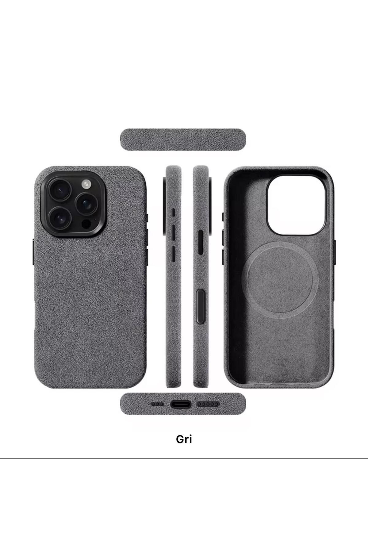 Noppax İphone 15 Alcantara kılıf lüx premium kaliteli deri alcantara kılıf