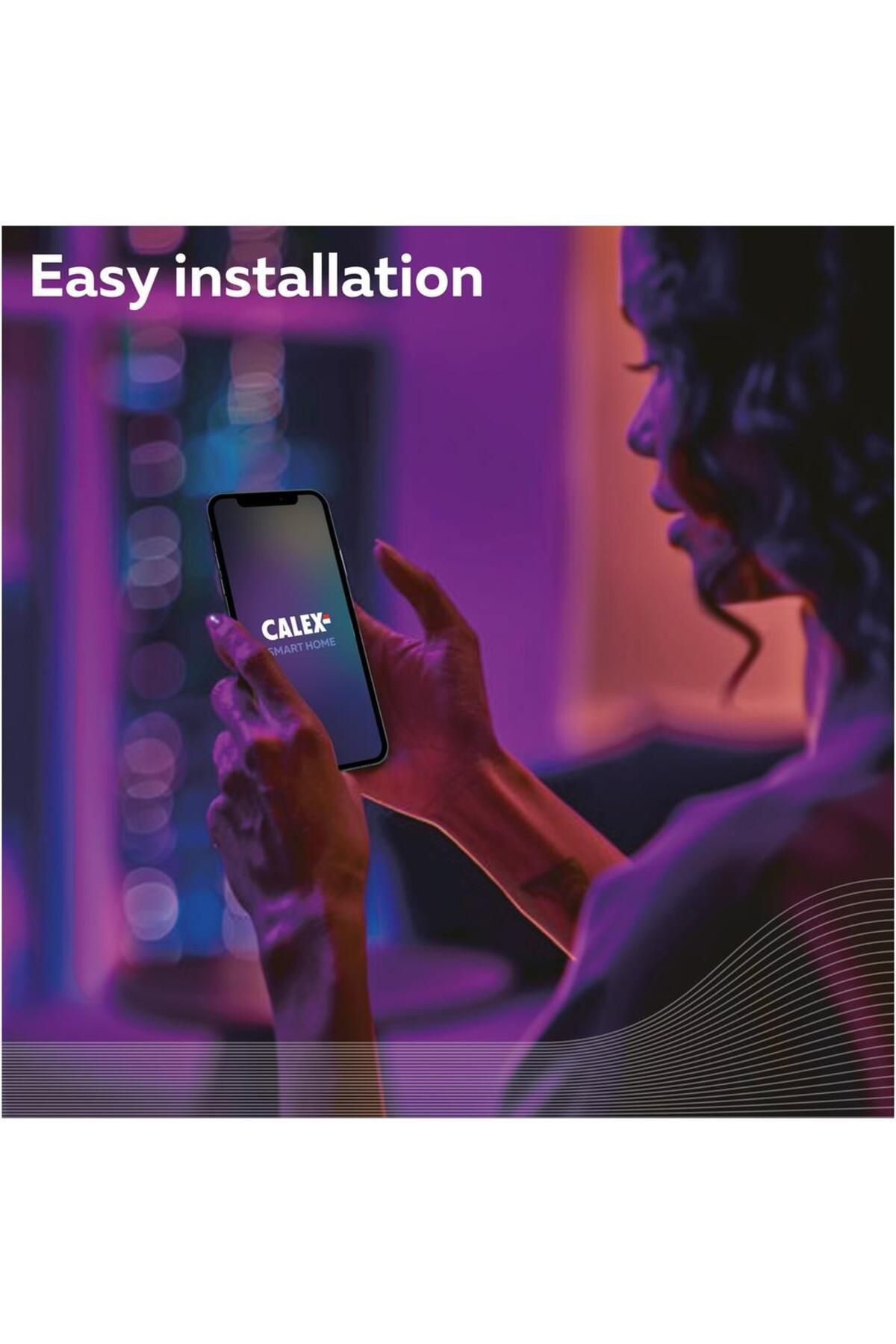 Calex-Set of 2 smart RGB LED bulbs Calex, Wi-Fi, A60, E27, 9.4W, 806 lm, dimmable, white and colored light 5