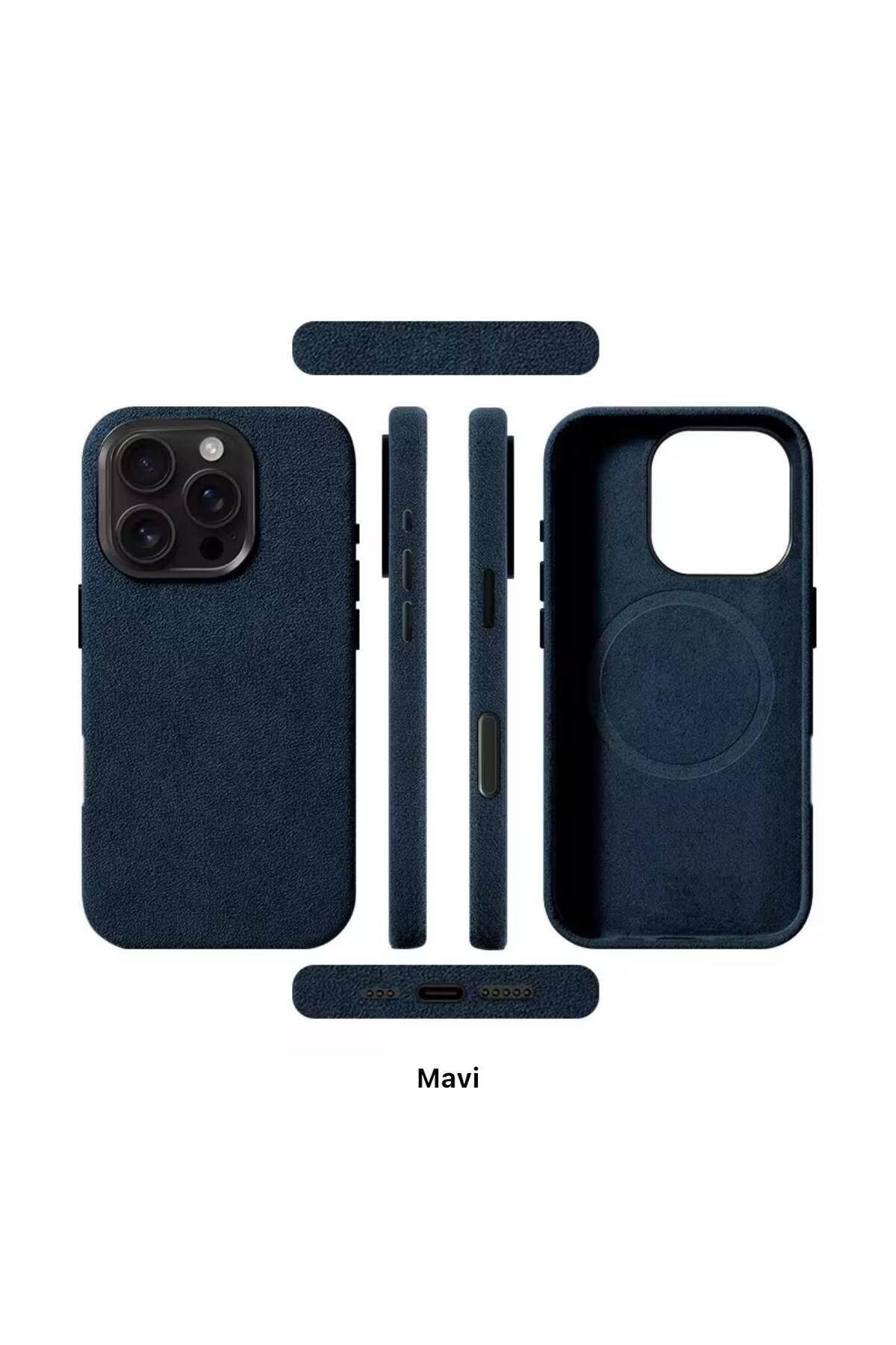 Noppax İphone 15 Alcantara kılıf lüx premium kaliteli deri alcantara kılıf