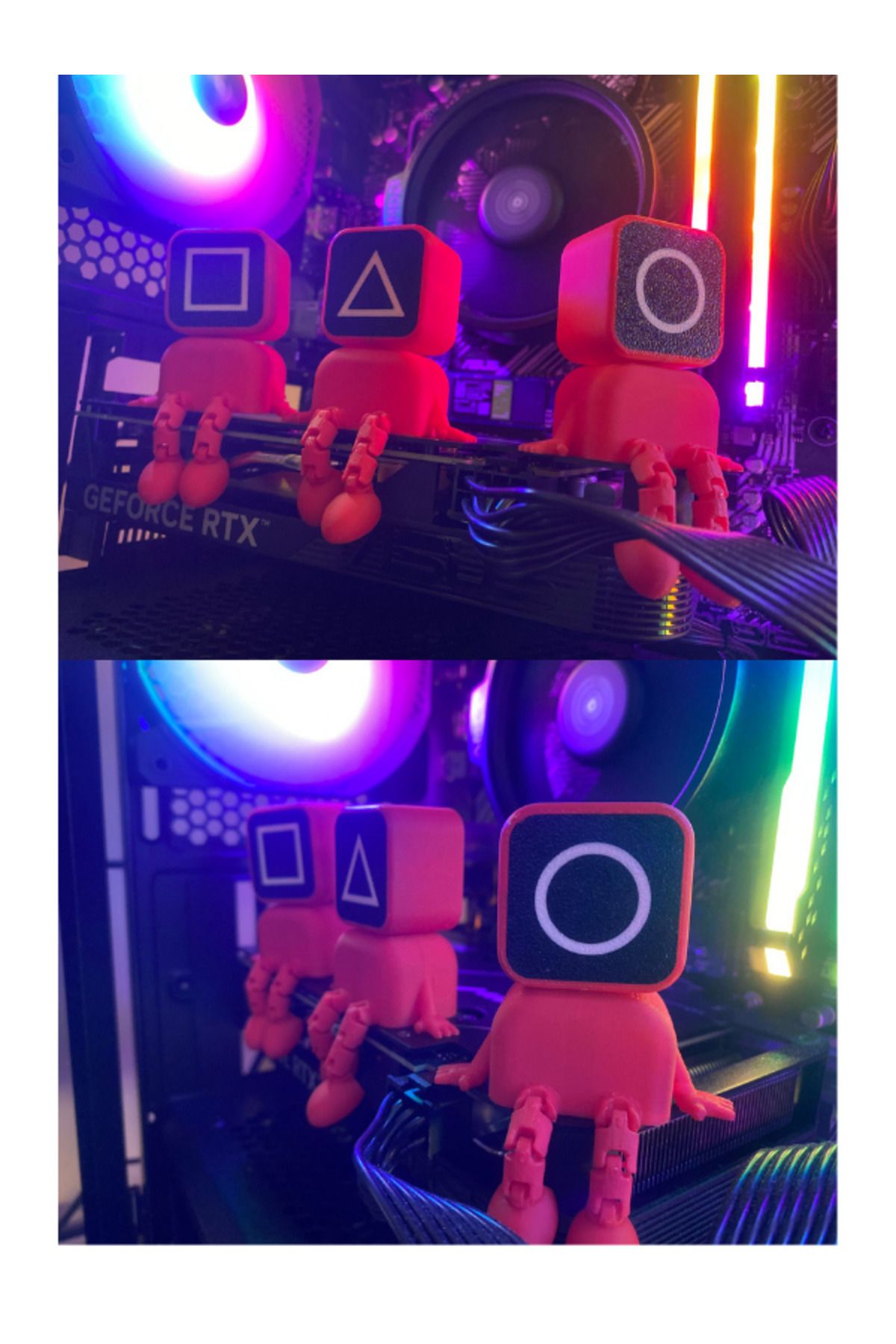 TEKİNOW-Squid Game Squid Game 3Pcs Figure Sitting Figurines Cosplay 3D Printing a Quality 5