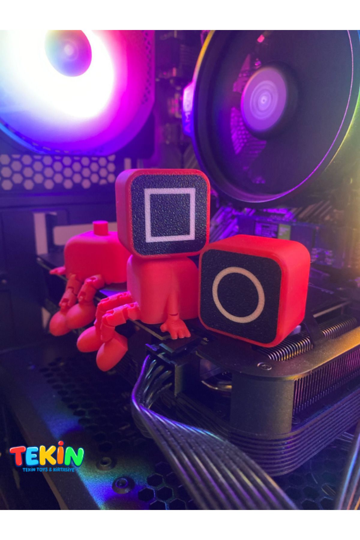 TEKİNOW-Squid Game Squid Game 3Pcs Figure Sitting Figurines Cosplay 3D Printing a Quality 3