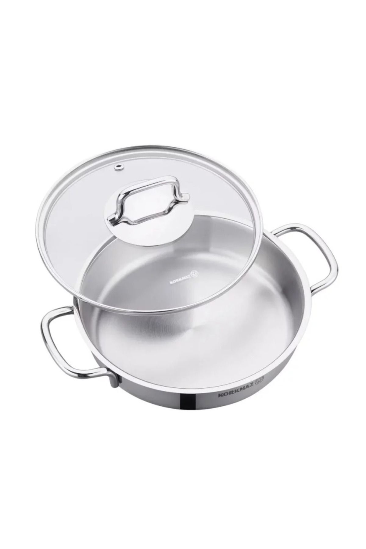 KORKMAZ-Perla Turkish Steel Omelette Set 18/10 with Transparent Lid, 6 Pieces 3