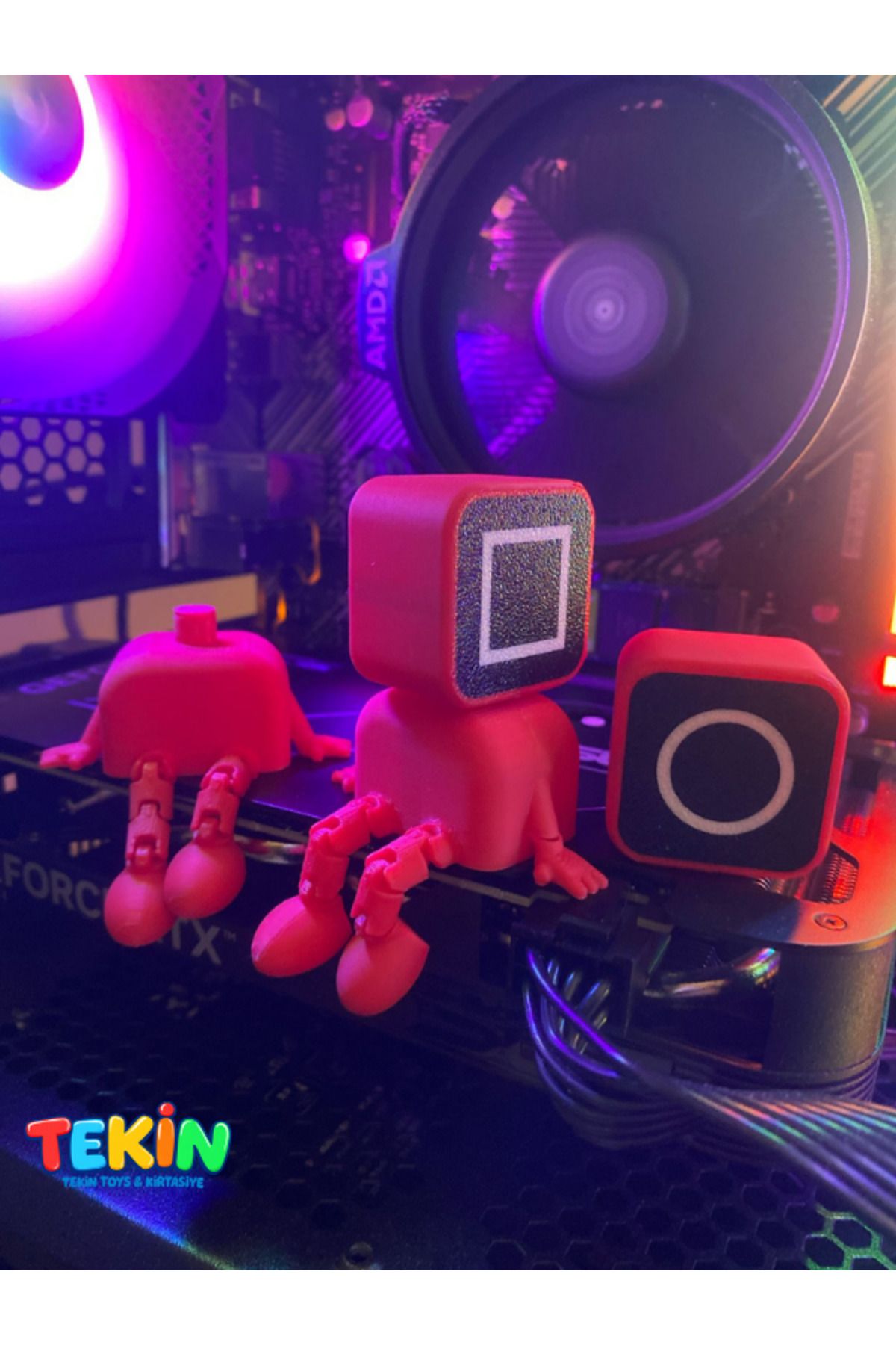 TEKİNOW-Squid Game Squid Game 3Pcs Figure Sitting Figurines Cosplay 3D Printing a Quality 2