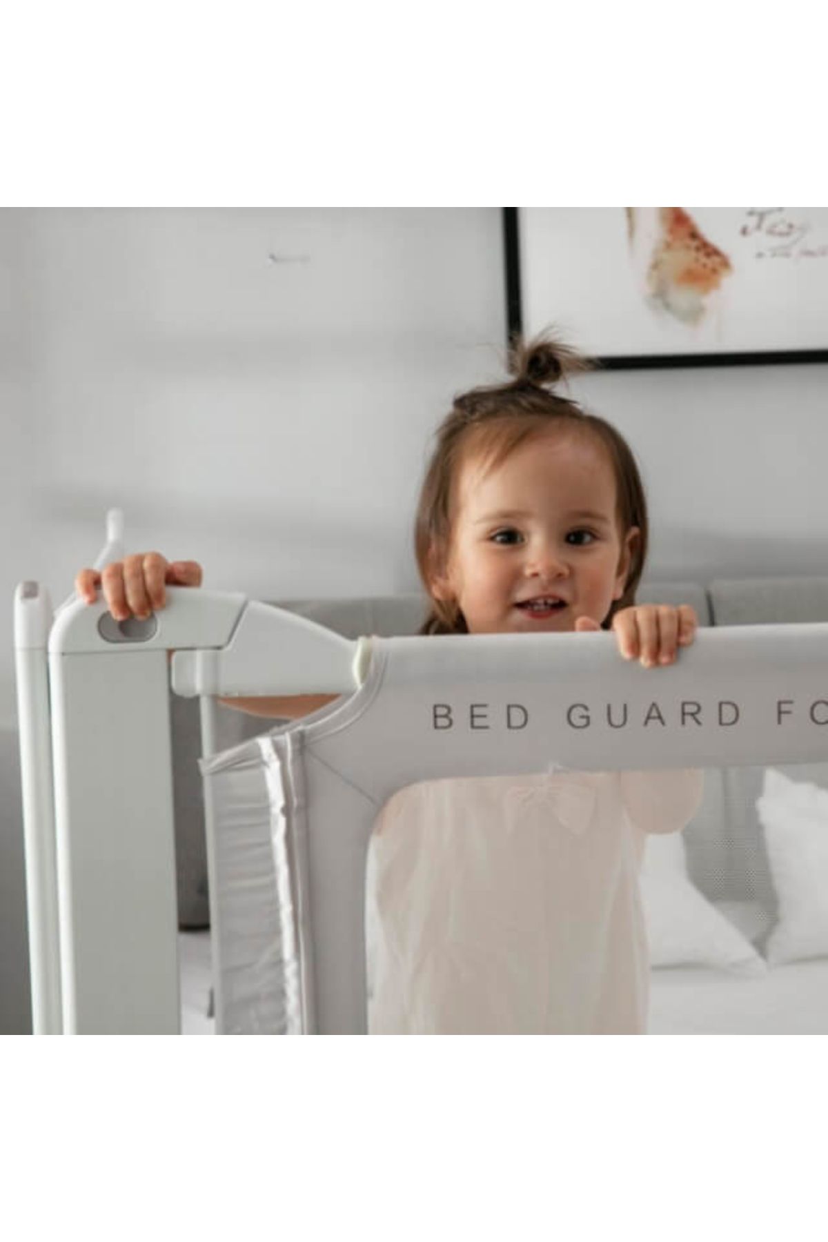 Chock chick-Premium XXL bed side protection, adjustable height 81-96 cm, 150 cm, Light gray 14