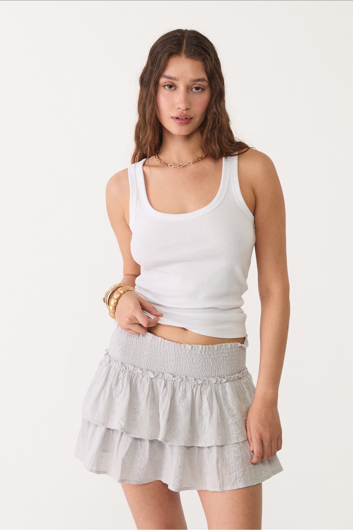 Stradivarius-Flowing skort with ruffles 3