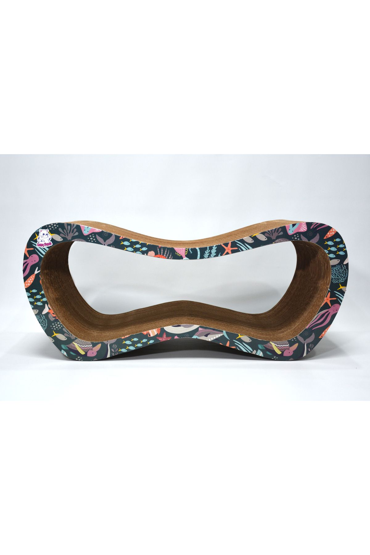 Lazy Paws-Cardboard Cat Scratching Sofa - Set of 2 - Ocean Pattern 1