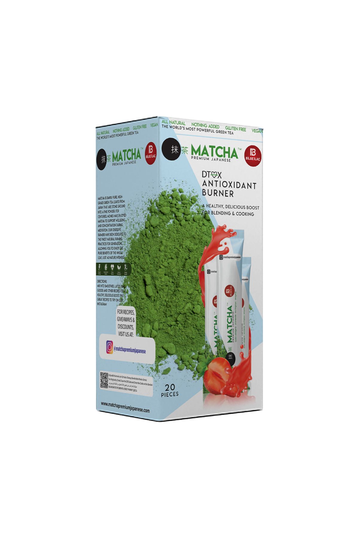 Matcha Zuhre Ana Pudra De - Extracte Naturale- Aroma Naturala De Capsuna --ceai Verde - One Size