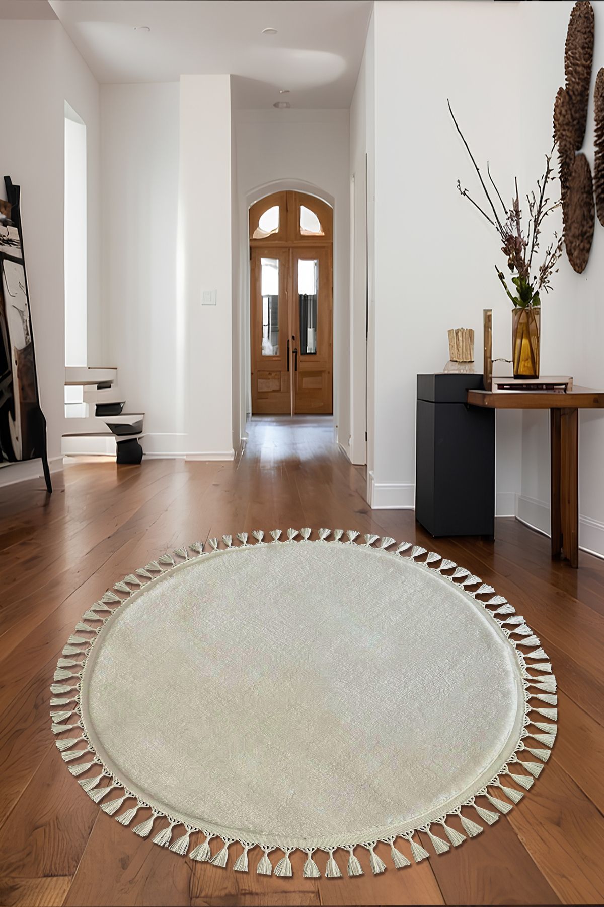 KEVLİNE Kevline Home Yıkanabilir Kaymaz Taban Saçaklı Peluş Salon Mutfak Çocuk Odası Halısı