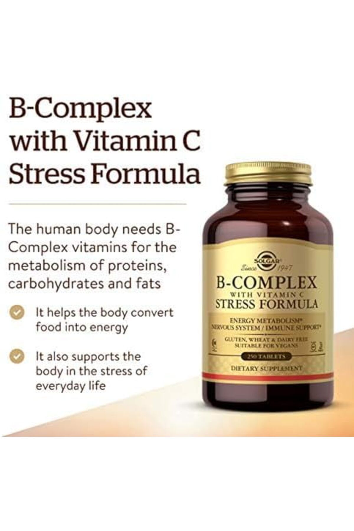 Solgar-B-Complex With Vitamin C Stress Formula, 250 Tablets 6