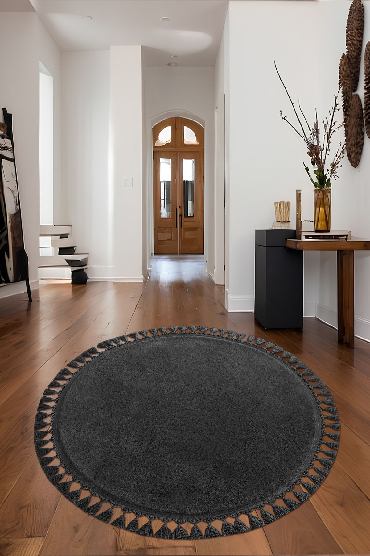 KEVLİNE Kevline Home Yıkanabilir Kaymaz Taban Saçaklı Peluş Salon Mutfak Çocuk Odası Halısı
