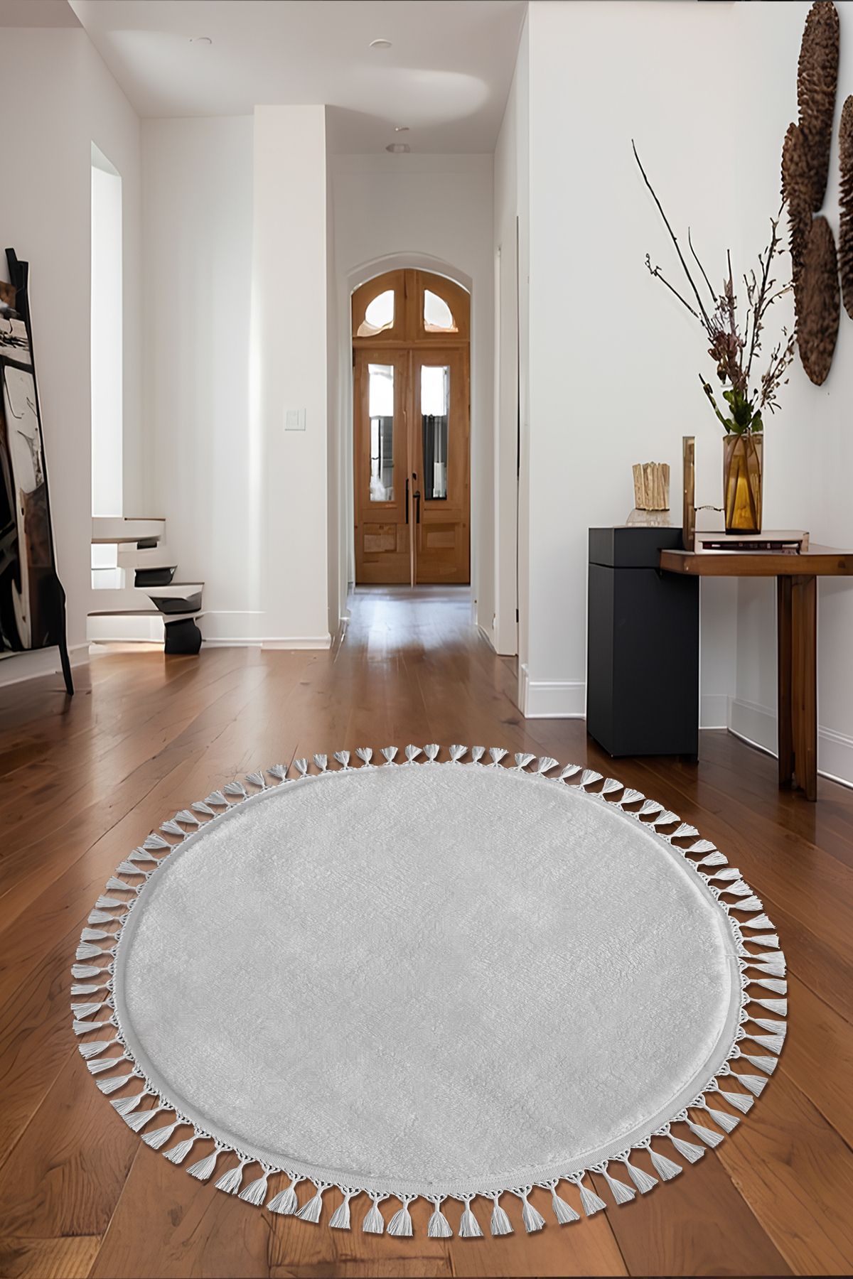KEVLİNE Kevline Home Yıkanabilir Kaymaz Taban Saçaklı Peluş Salon Mutfak Çocuk Odası Halısı