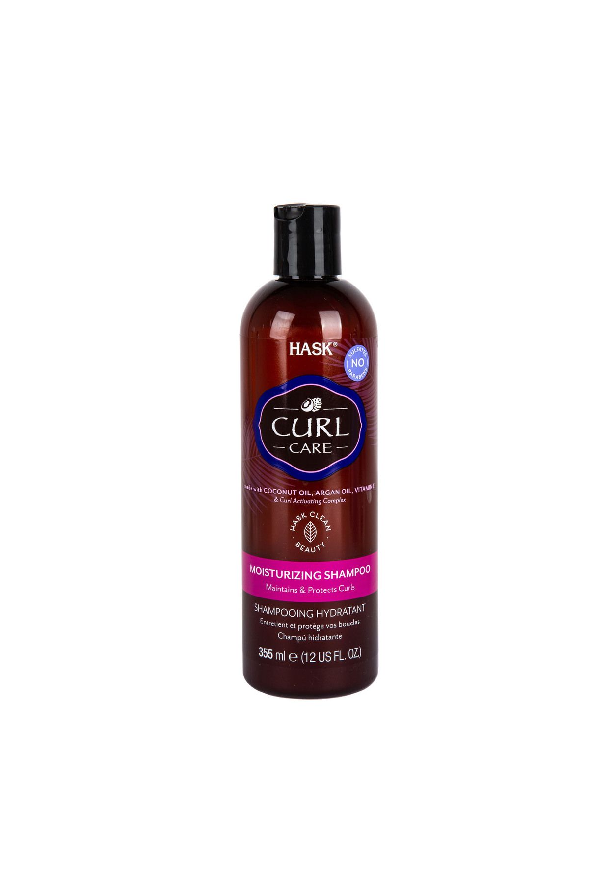 HASK-Curl Care Moisturizing Shampoo 355 ml Hydrates & Defines Curls - with Coconut & Argan Oils 1
