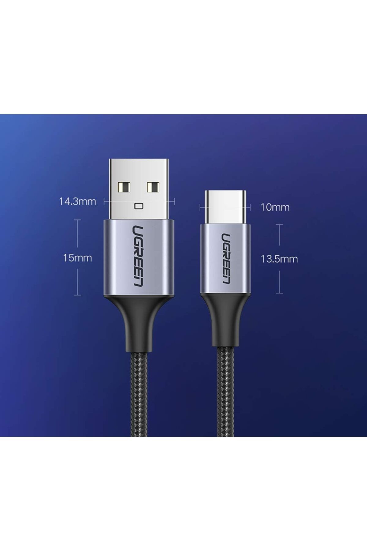 Ugreen-USB-A to USB-C Charging Cable, 2 Meter, Nylon Braided, Data Transfer, Universal Compatibility 7