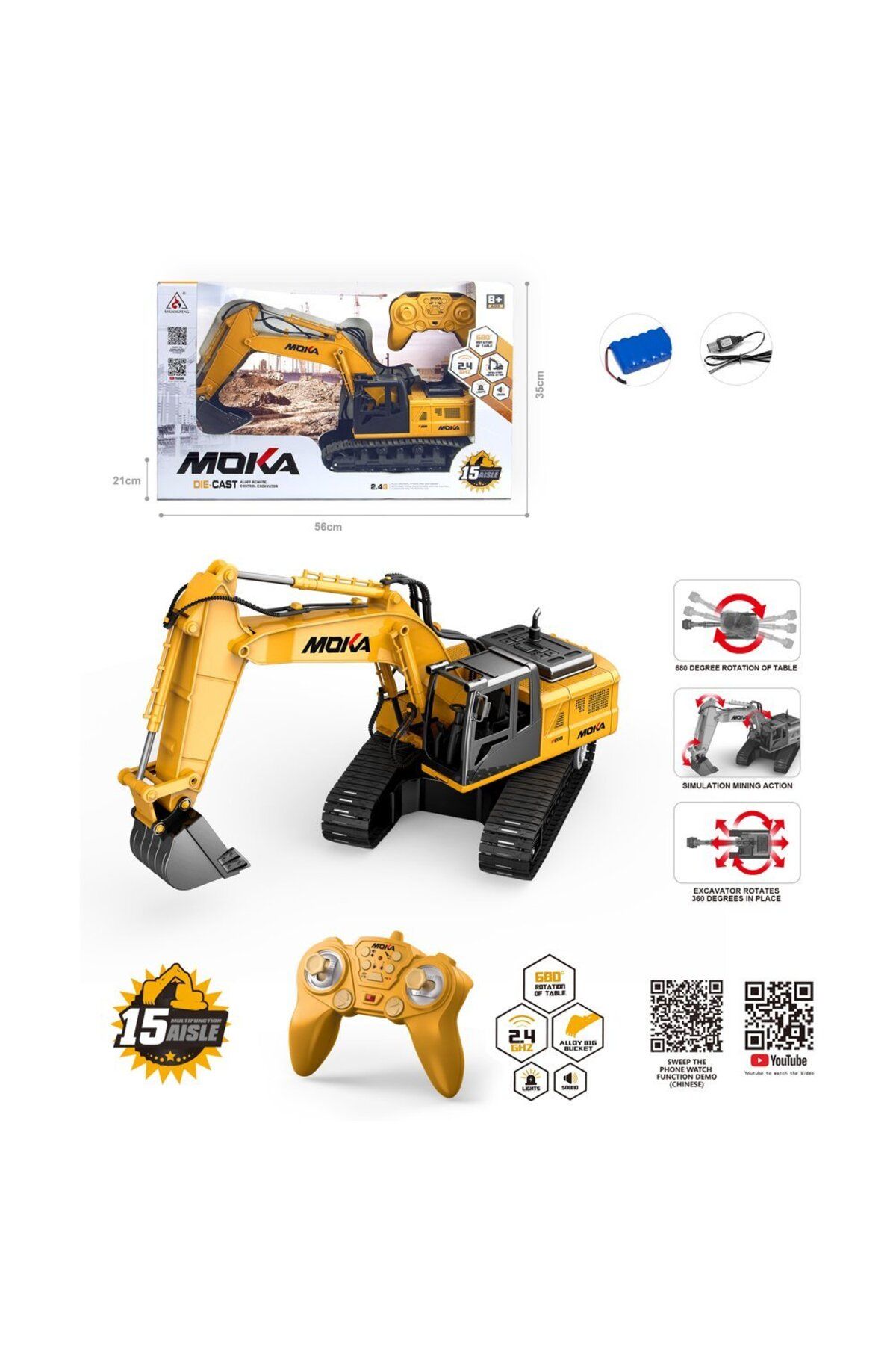 STEM-2.4 GHz Remote Control Excavator with Lights and Sound 2
