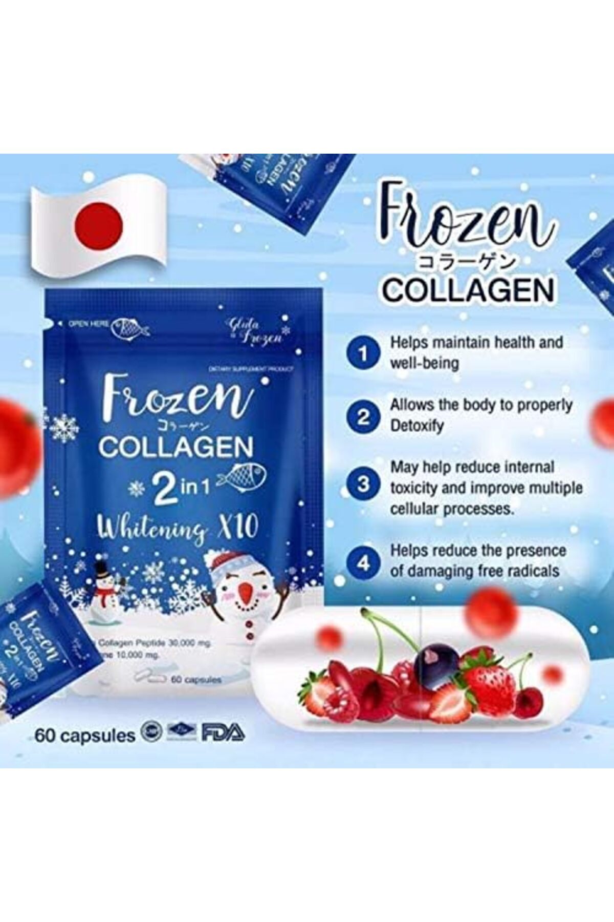 Frozen Collagen 2 in 1 Premium Peptide & Glutathione (60