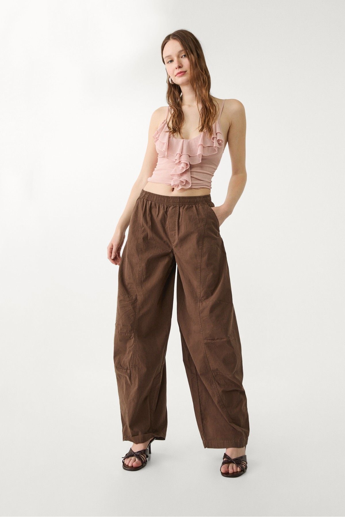 Stradivarius Dikiş detaylı barrel pantolon