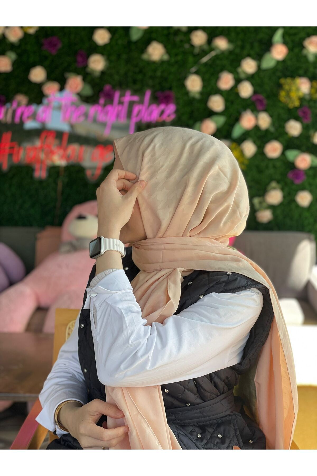 Sima-Somon Call Silk Jacquard Houndstooth Shawl 3