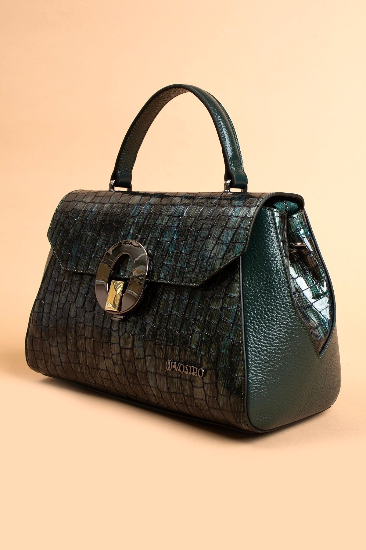 VOSTRO-Handmade Italian Style 100% Real Genuine Leather Women's Long Strap Lockable Handbag - Vostro20219 2