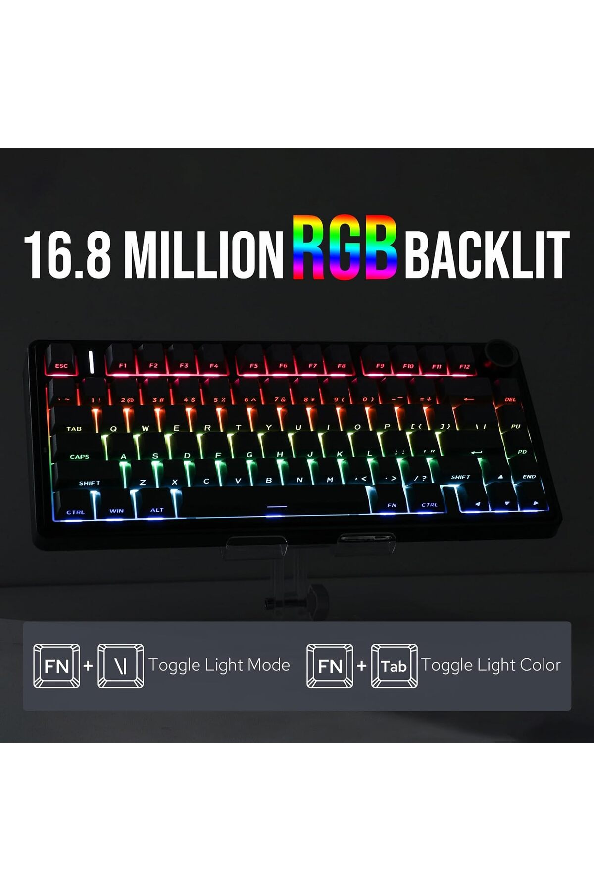 Epomaker x AULA F75 Gasket Mechanical Keyboard (Black Gradient