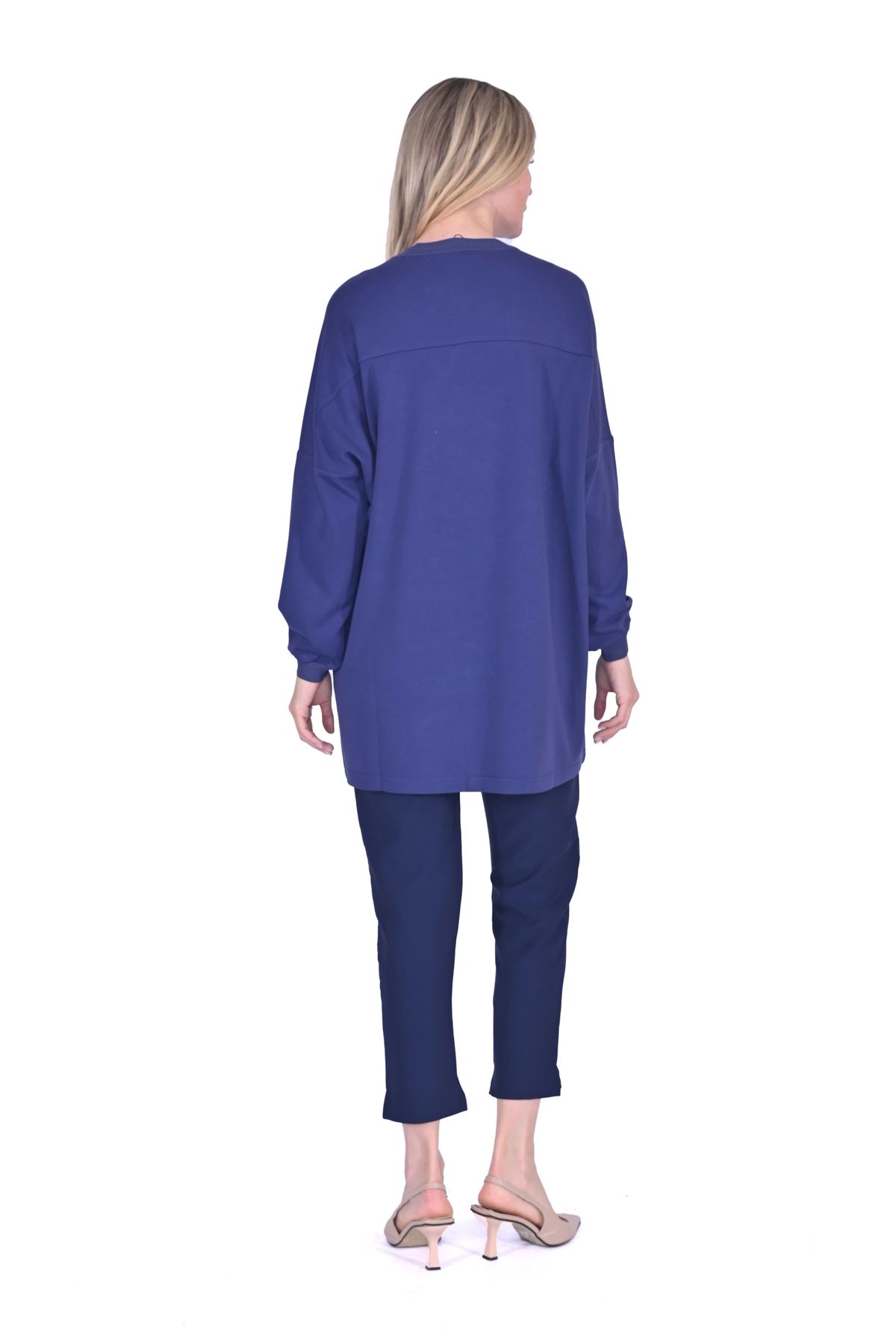 Invee-Invee 6977 Cotton Tunic - Indigo 3