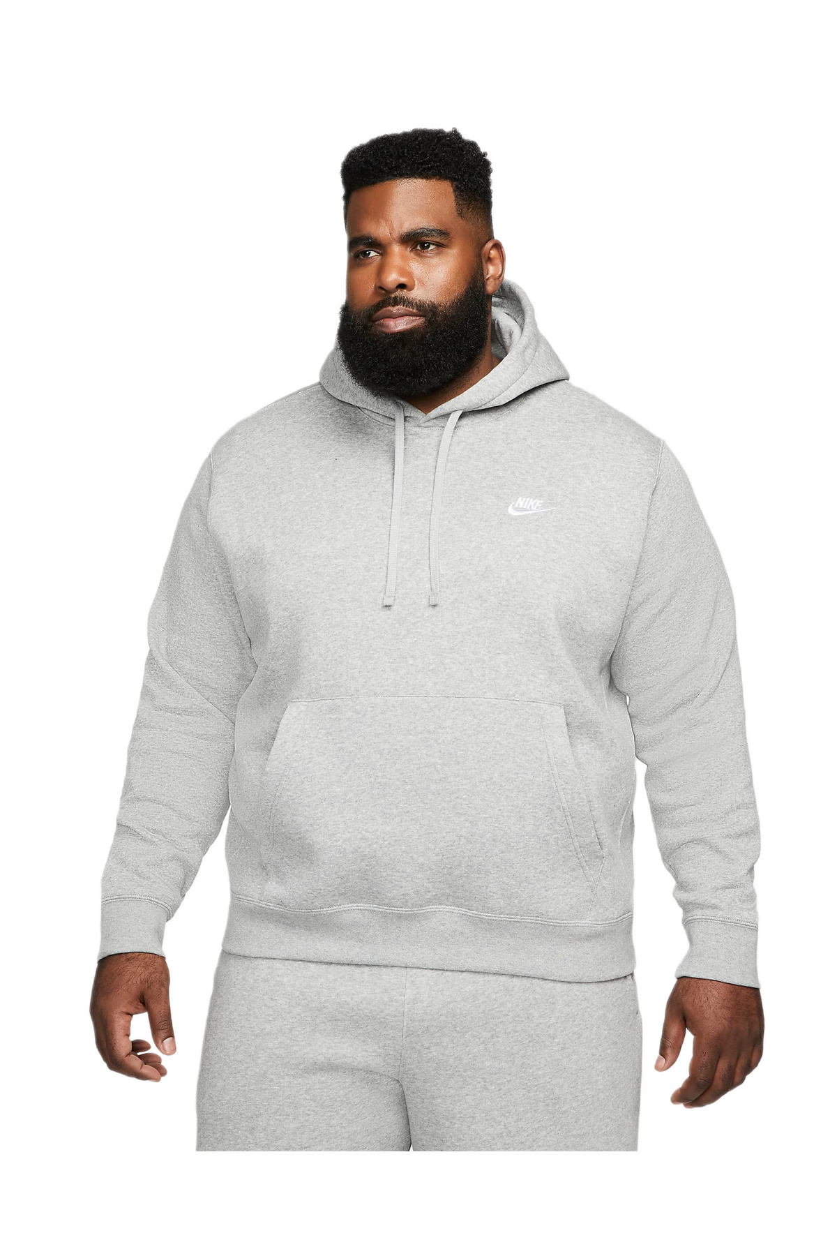 سویشرت مردانه خاکستری طرح کژوال هودی Po BB مدل M NSW Club BV2654-063 نایکی سویشرت Nike