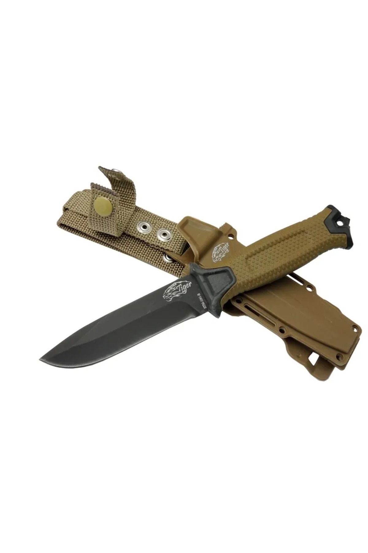 Evinso Tiger Tactical Htm 1041 B Kahverengi Outdoor / Survival Bıçak 27cm - Kauçuk Sap, Kılıflı, Kutulu