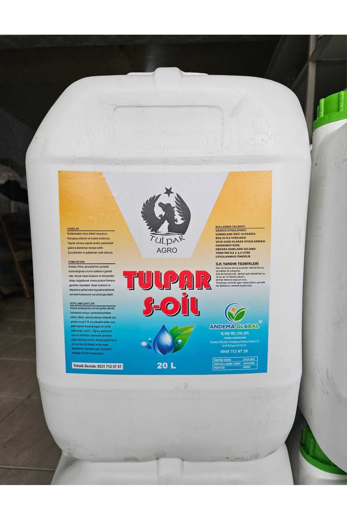tulpar agro Tulpar S-soi̇l 20 Lt. (kireç Çözücü Ph Düşürücü, Uç Kurumalarında, Renk Ve Sürgün Artırmada Etkili )