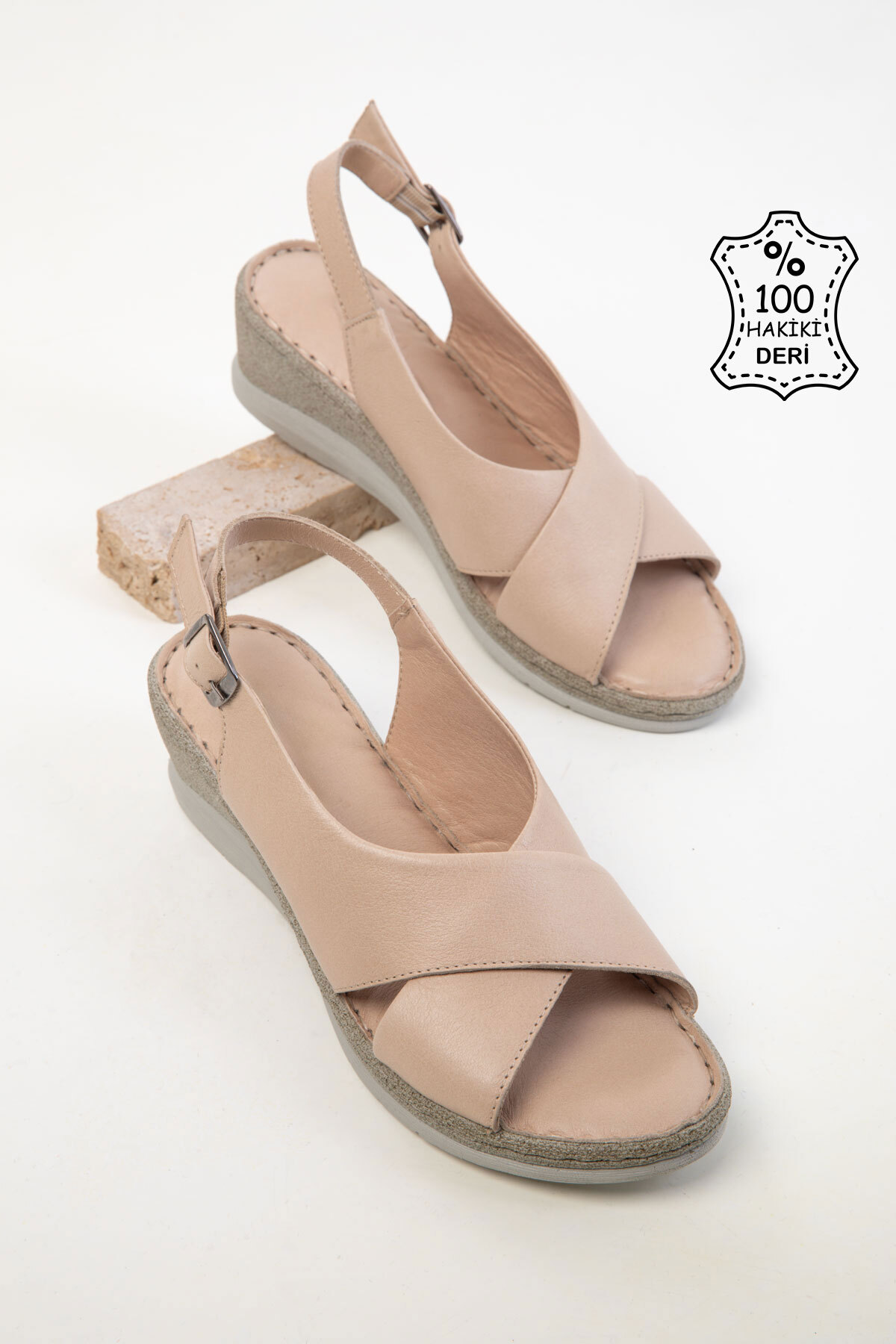 صندل زنانه بژ SOHO | 20545 اورجینال - تصویر 4