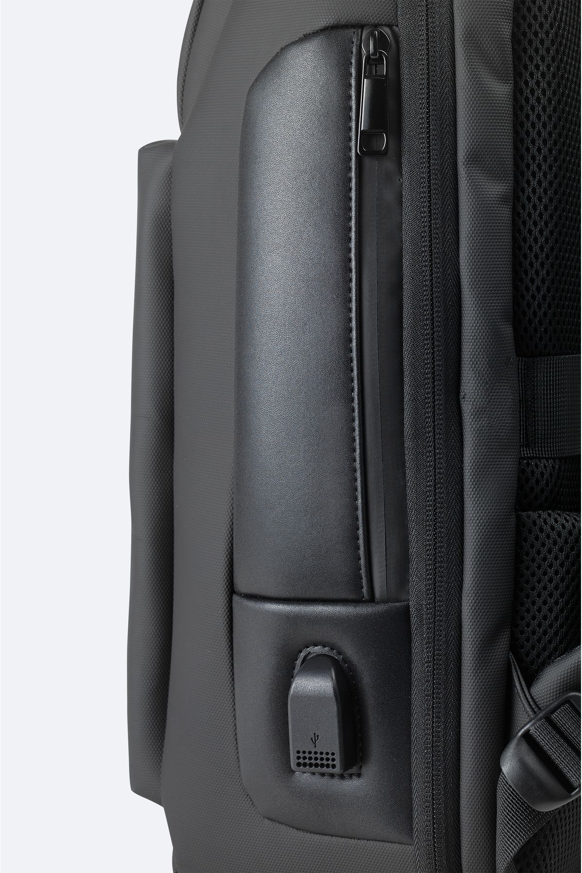 Avva-Men's Black Backpack with USB Cable Entry and Lock System A42Y9127 5