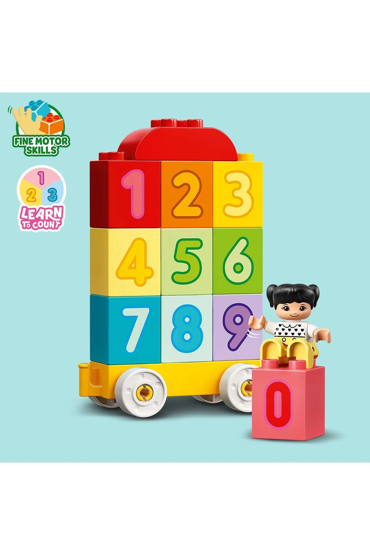 LEGO-® DUPLO® قطار الرقم الأول - تعلم العد 10954 - مجموعة بناء لعبة للأطفال الصغار (23 قطعة) 5
