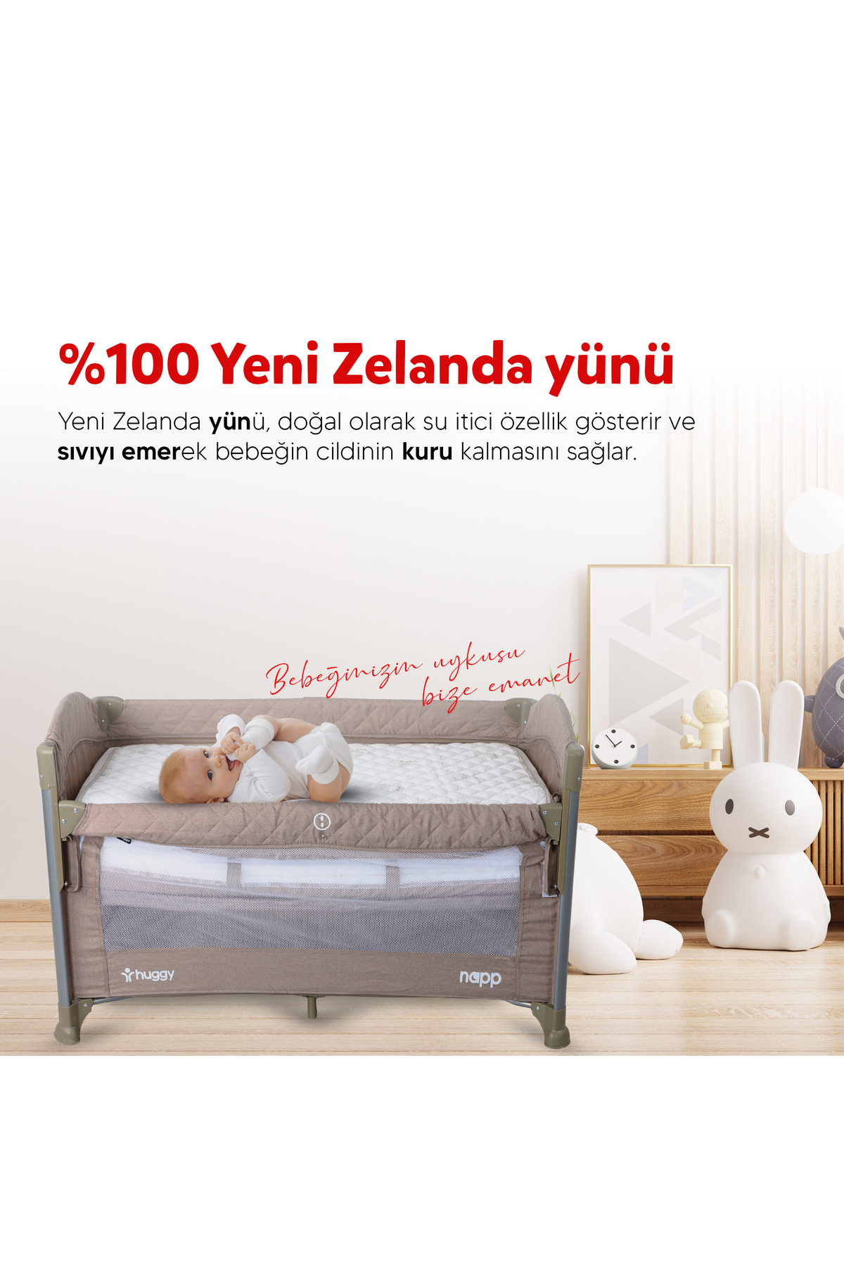 %100 Yeni Zelanda Kuzu Yünü 60x120 Bebek Yatak Pedi – Doğal ve Nefes Alabilir 2