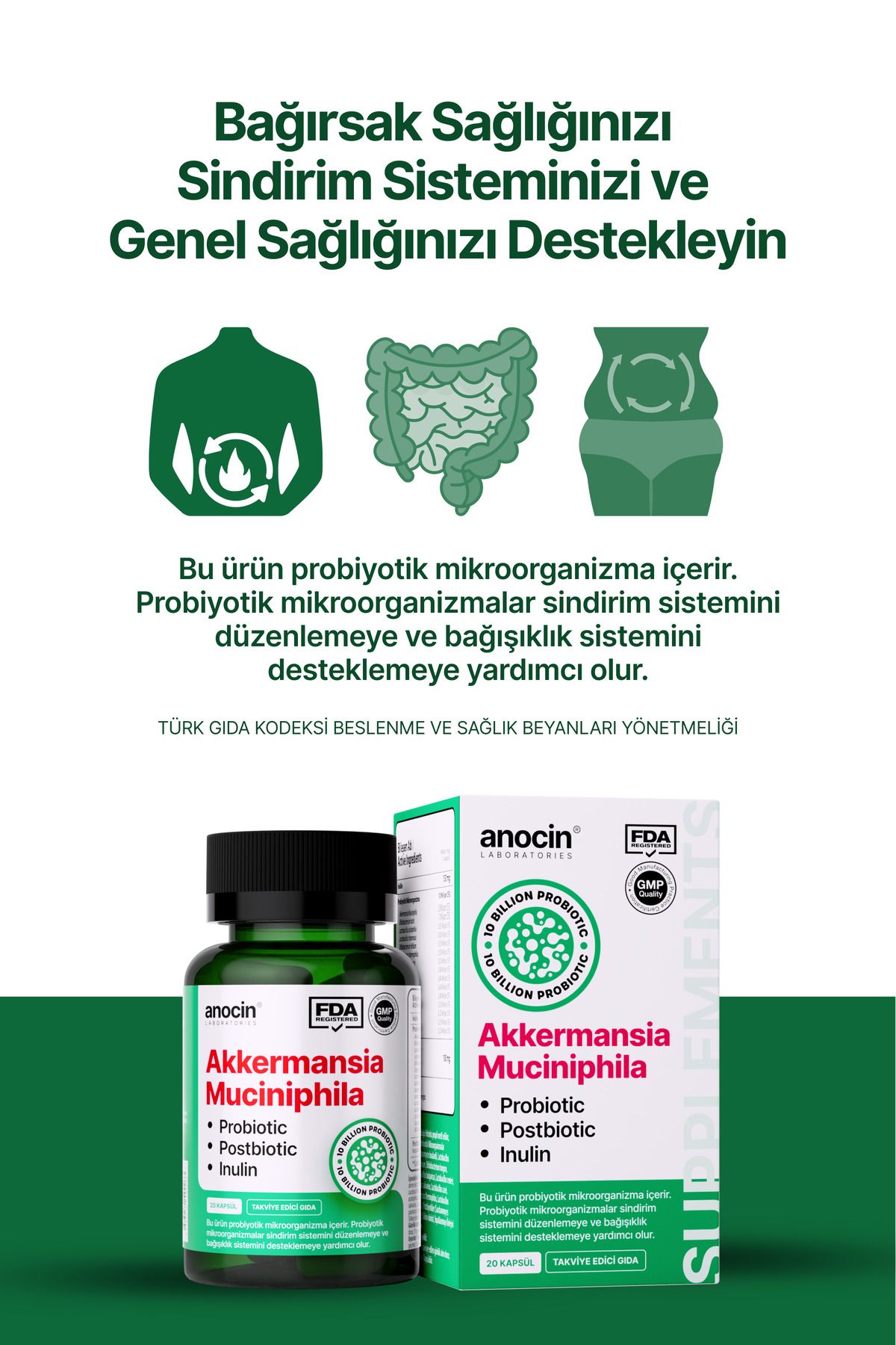 anocin-Akkermansia Muciniphila Probiotic - With Prebiotic and Postbiotic Attachments, Inulin Included, X6 Times More Akkermansia 3
