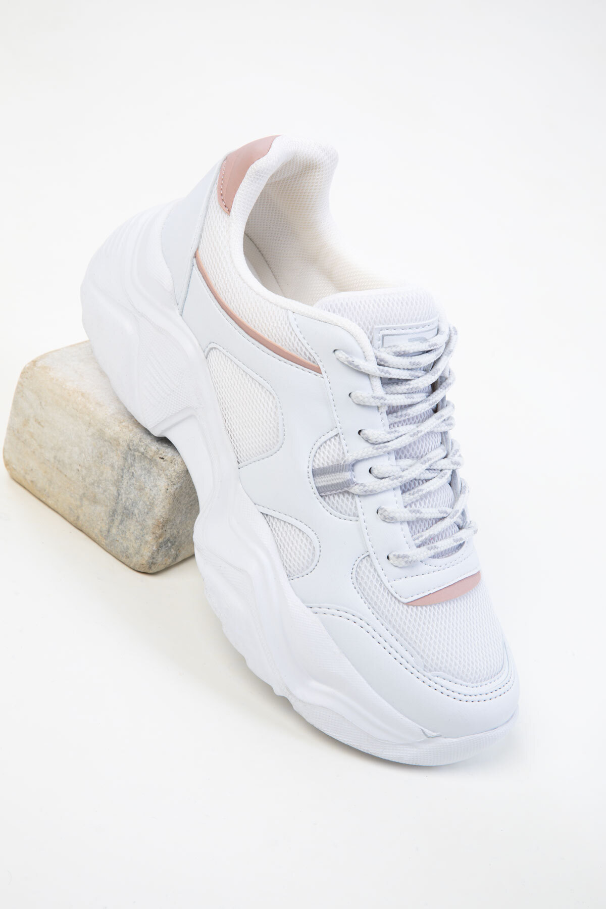 SOHO  Beyaz-Pudra Kadın Sneaker 20574 - Görsel 4