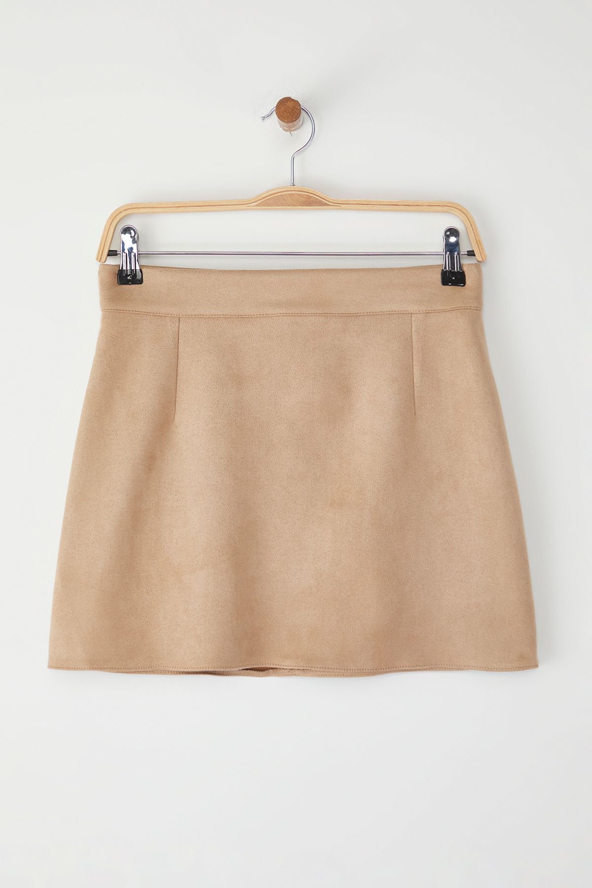 Trendyol Collection Spódnica Mini Z Limitowanej Kolekcji Mink Faux Suede Kobieta - 34