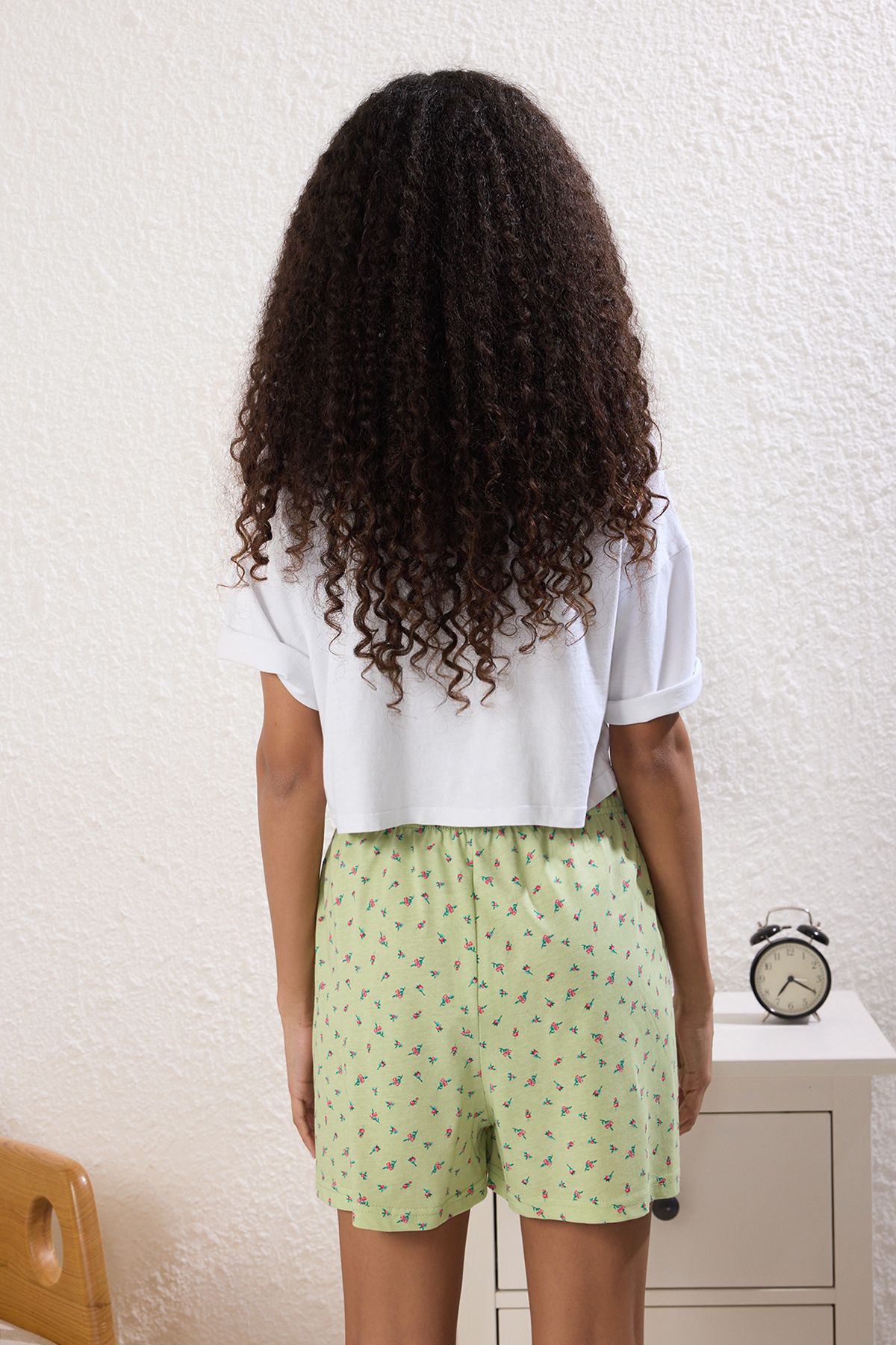 Trendyol Collection-  Combination of Green and Multicolor 3, 100% Cotton, Flower and Line Pajama Set Thmss25Pj00014 3