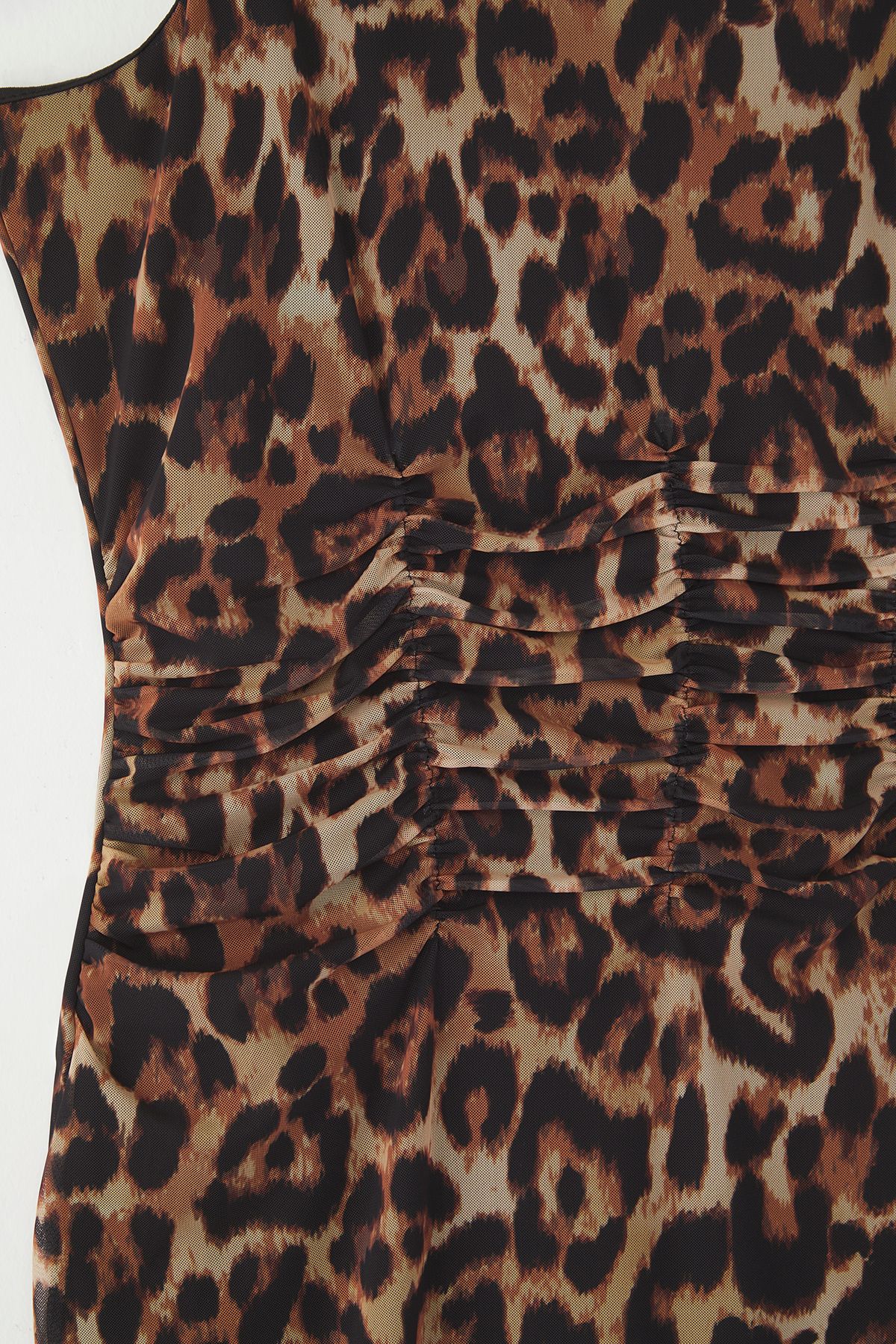 Trendyol Curve-Multicolored Animal Patterned Leopard Knitted Tulle Stylish Evening Dress 6