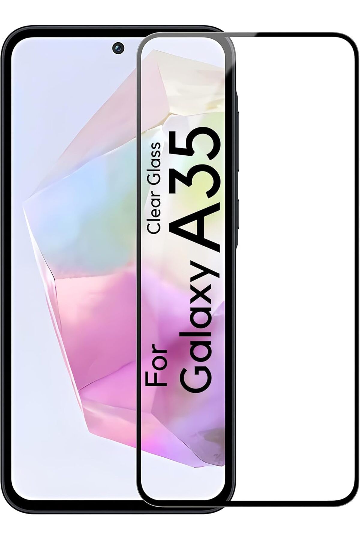 mazıdağı mazzıdağ Galaxy A35 İçin Ekran Koruyucu Anti-Static Temperli Cam 9H Sertliğinde Ekranı Kaplaya