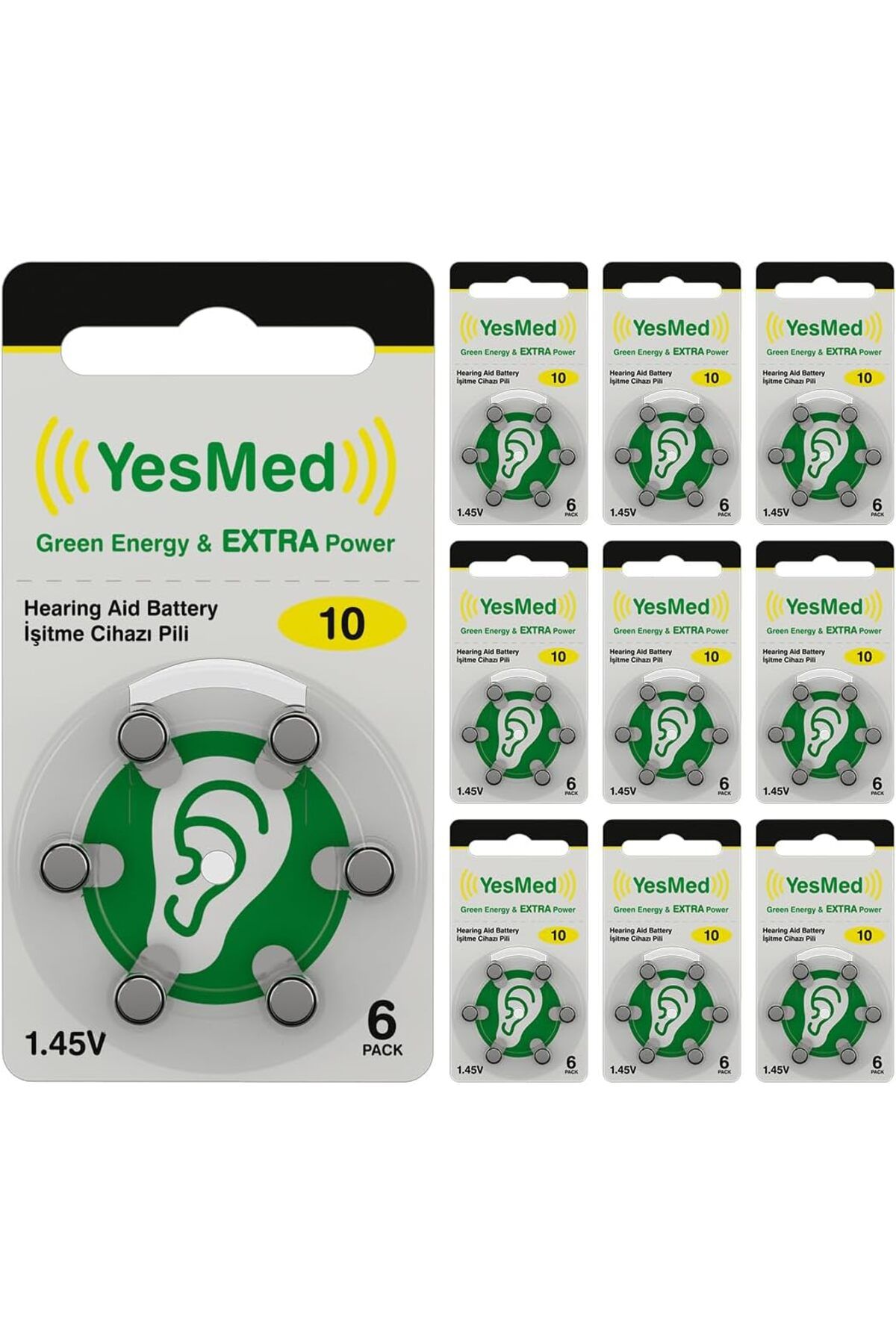DERİK KADROĞLU Extra Power 10 Numara İşitme Cihazı Pili (10 Paket x 6 Adet = 60 Adet Pil) Yeni 1107872