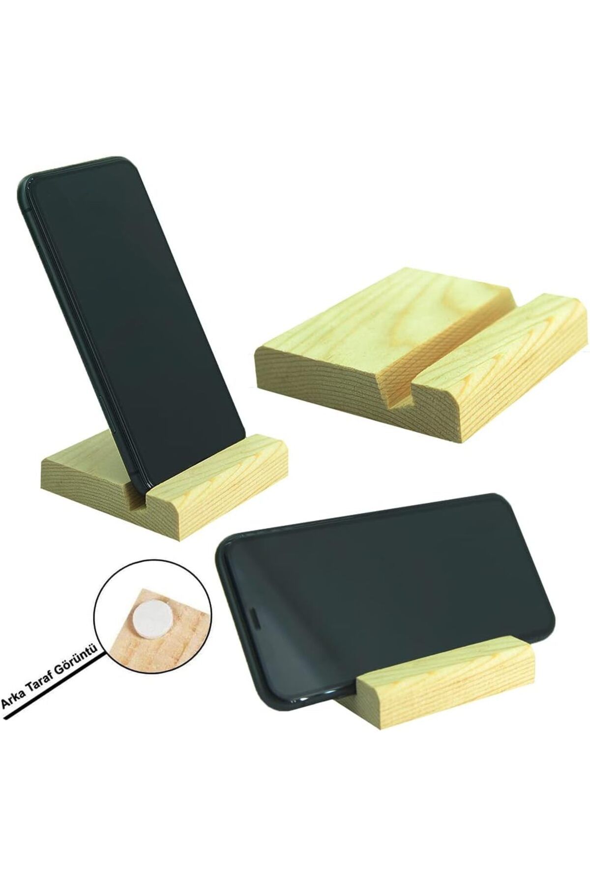 mazıdağı mazzıdağ CT8008 Telefon Standı Masaüstü Ahşap Kaymaz Taban Pedli (8cmx8cmx1,6cm) Dizi, Fİlm,