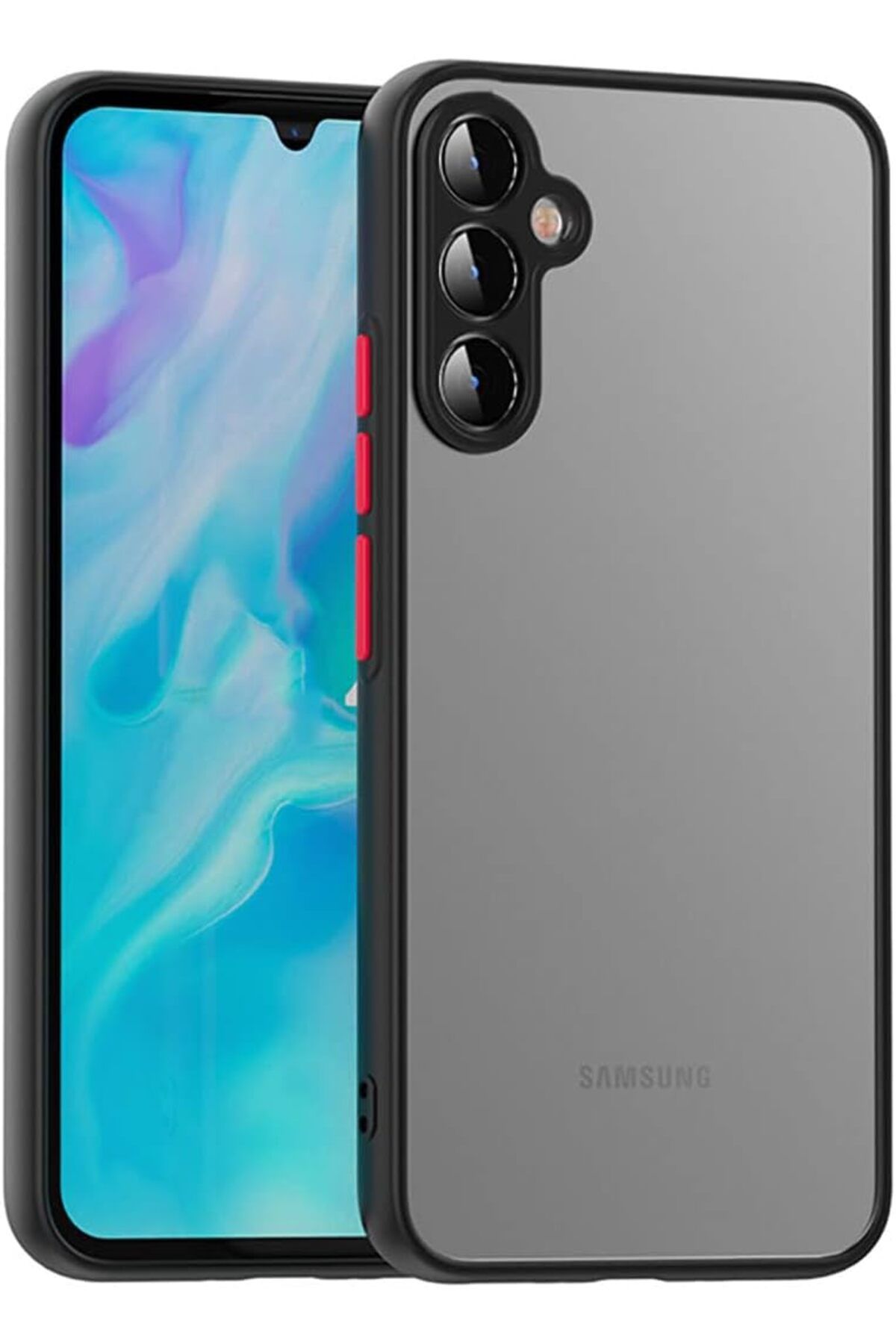 mazıdağı mazzıdağ Galaxy A35 Uyumlu Kamera Korumalı Arkası Mat Lüx Silikon Kılıf (Siyah, Galaxy A35)