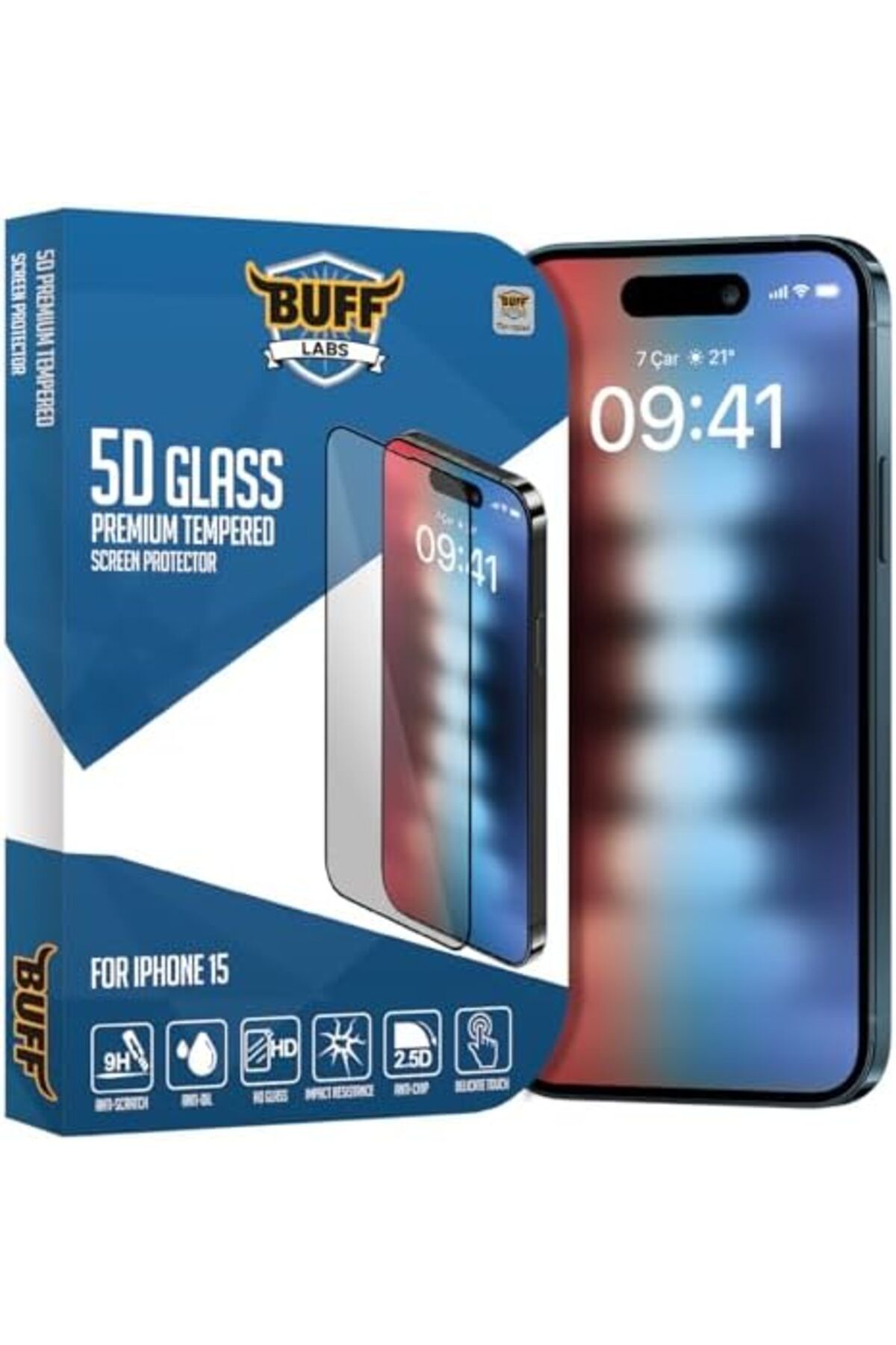 MEGOBİNE WHERE LABS iPhone 15 ile Uyumlu 5D Glass Ekran Koruyucu ZTML SYFT 1139610