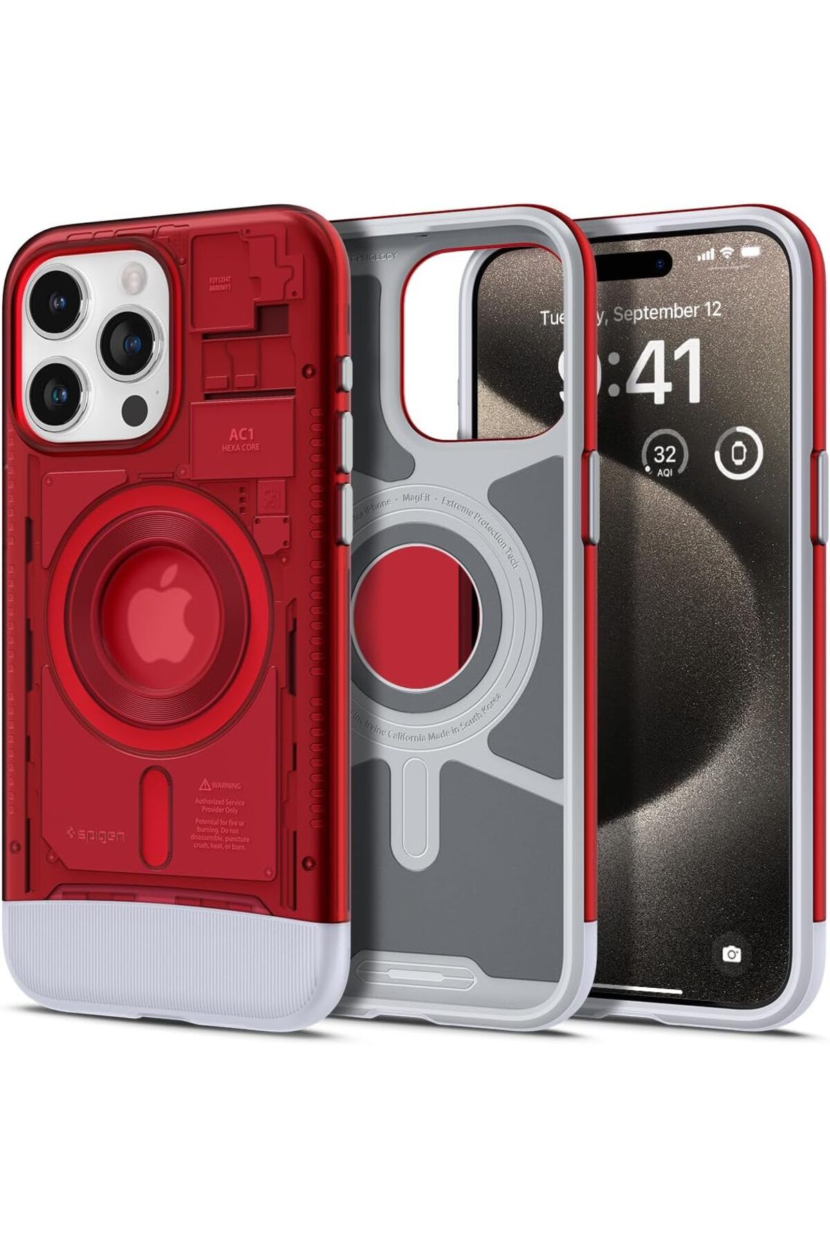 DERİK dsr iPhone 15 Pro Max Kılıf Classic C1 iMac G3 Design MagFit MagSafe özellikli Ruby - ACS06609 hr