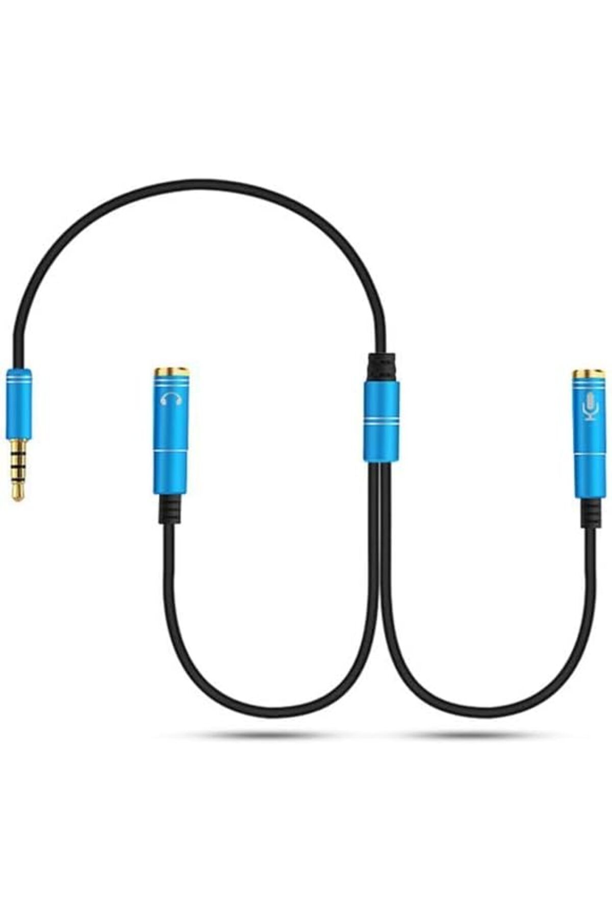 MEGOBİNE WHERE Ses Splitter Kablosu, Mikrofon ve Kulaklık Ayırıcı Y Adaptör, Mavi ZTML SYFT 1139610