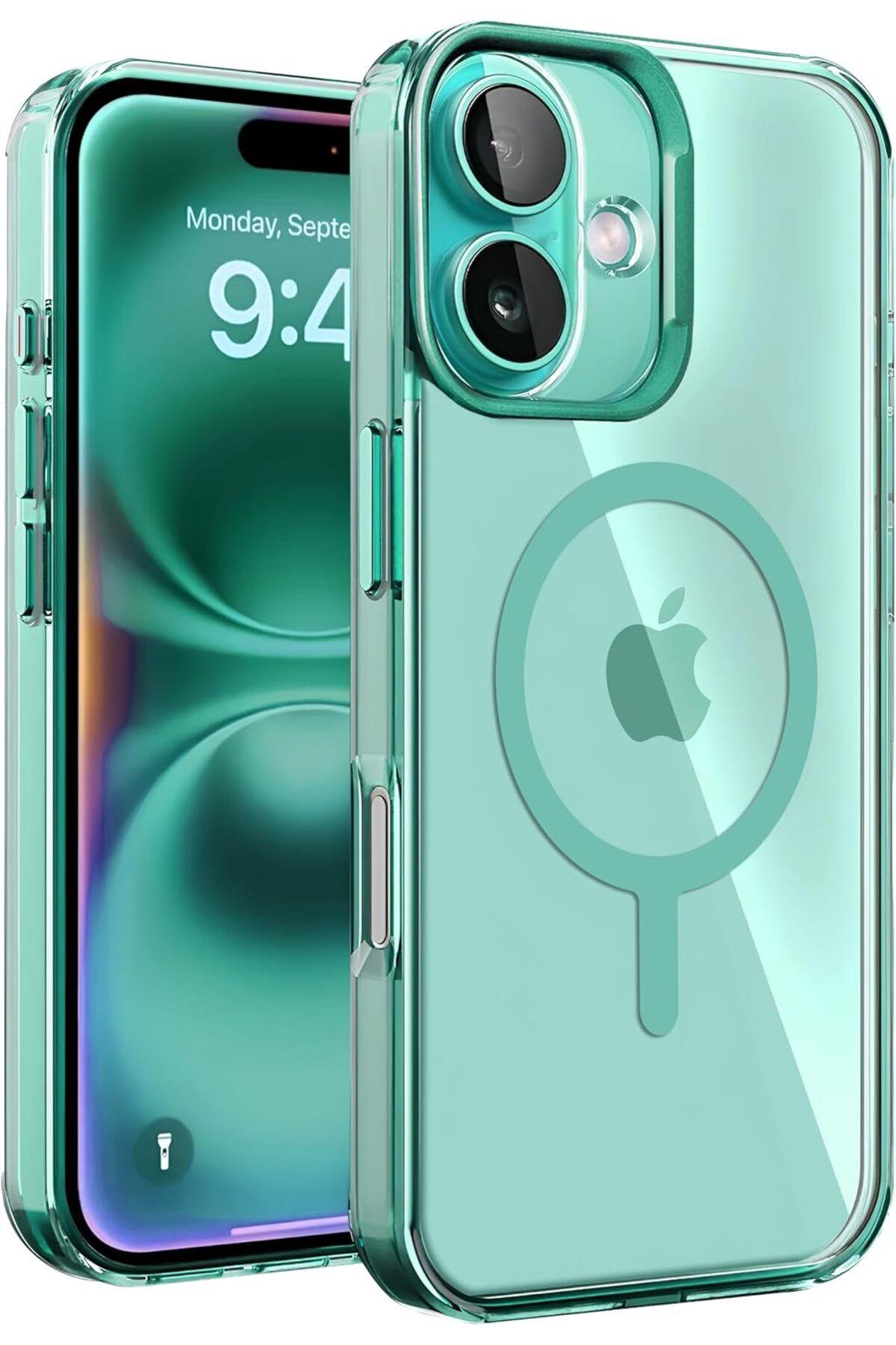 mazıdağı mazzıdağ iPhone 16 için Cyrstal+ Serisi Magsafe ile Uyumlu Metal Lens Korumalı ve Metal Tuş Tak