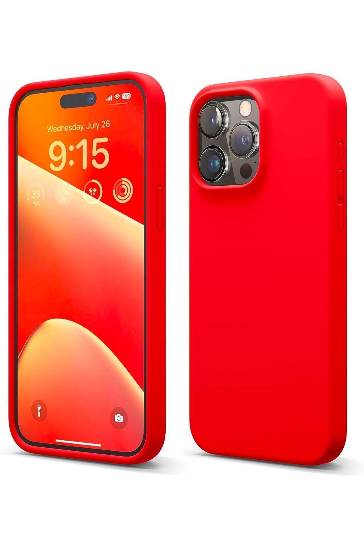 DERİK iphone 14 Pro (6.1) inç Uyumlu İçi Kadife Lansman Silikon Kılıf Şok Emici Full Kasa Koru