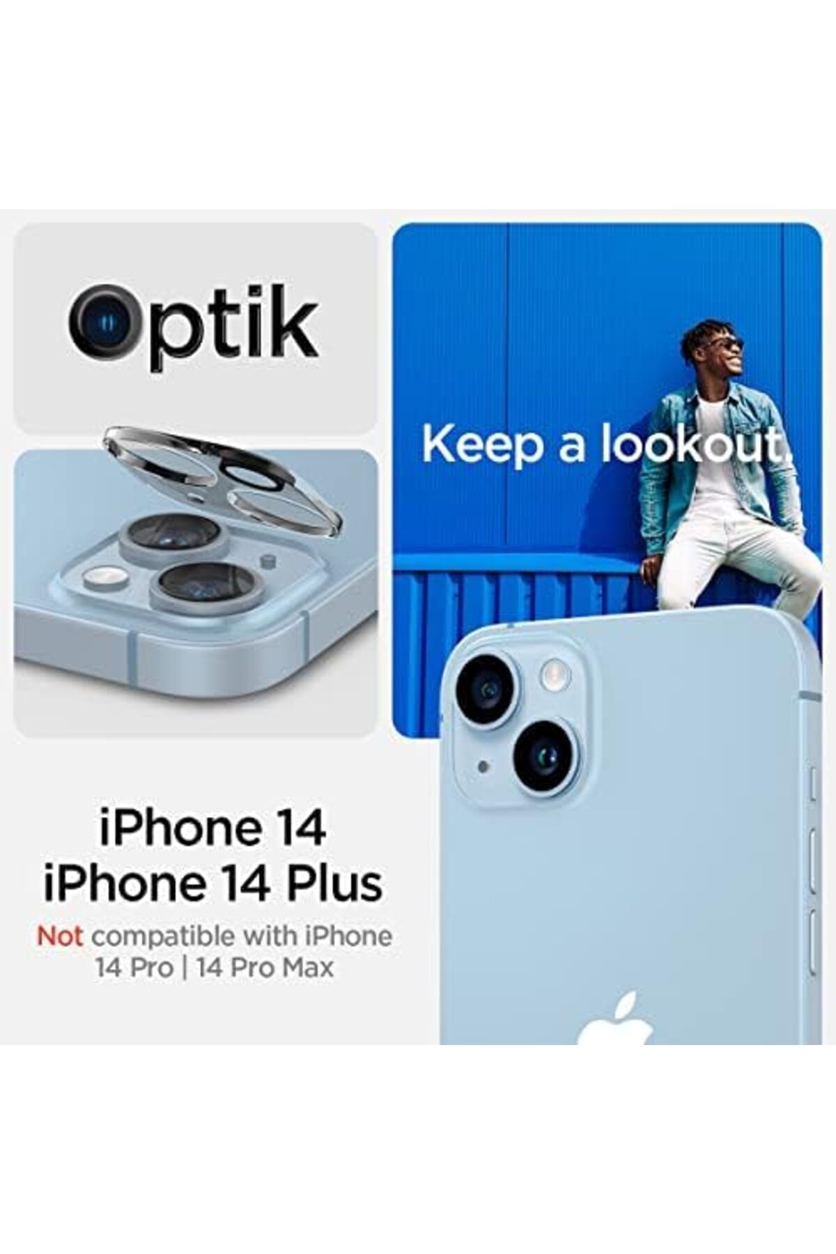 MEGOBİNE WHERE iPhone 14 / 14 Plus Kamera Lens Camı Koruyucu Glas.tR Optik (2 Adet) Crystal Clear - AGL05229
