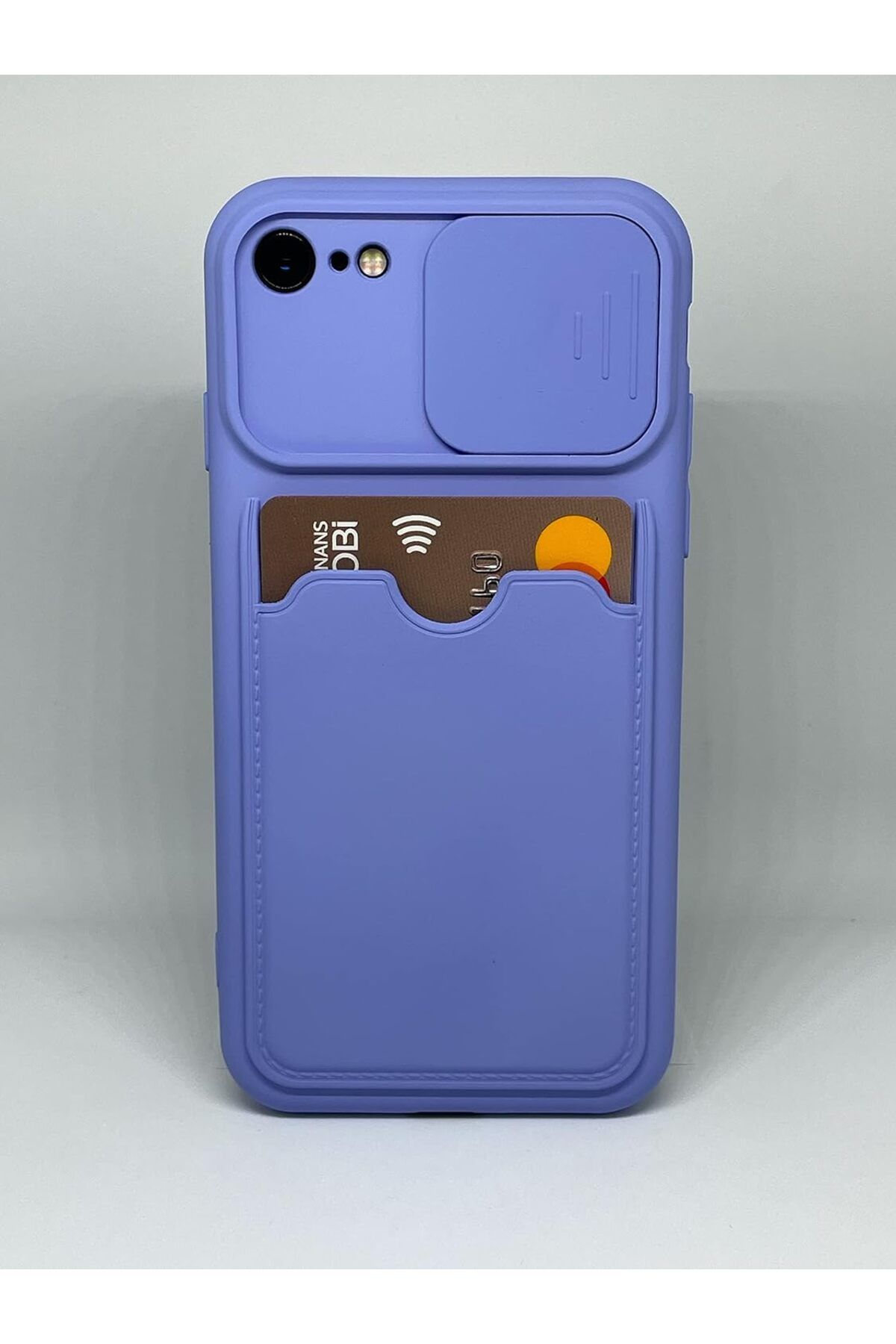 MEGOBİNE WHERE GİYİM & AKSESUAR Iphone 7-8 - Se 2020 Uyumlu Kartlı Sürgülü Kılıf (LİLA) ZTML SYF